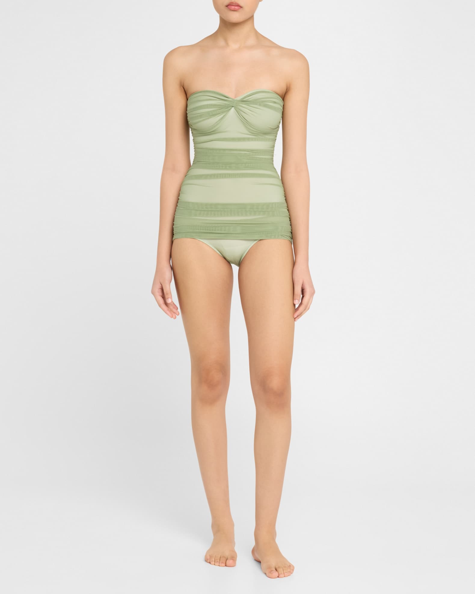 Walter Shirred Strapless One-Piece Swimsuit 1