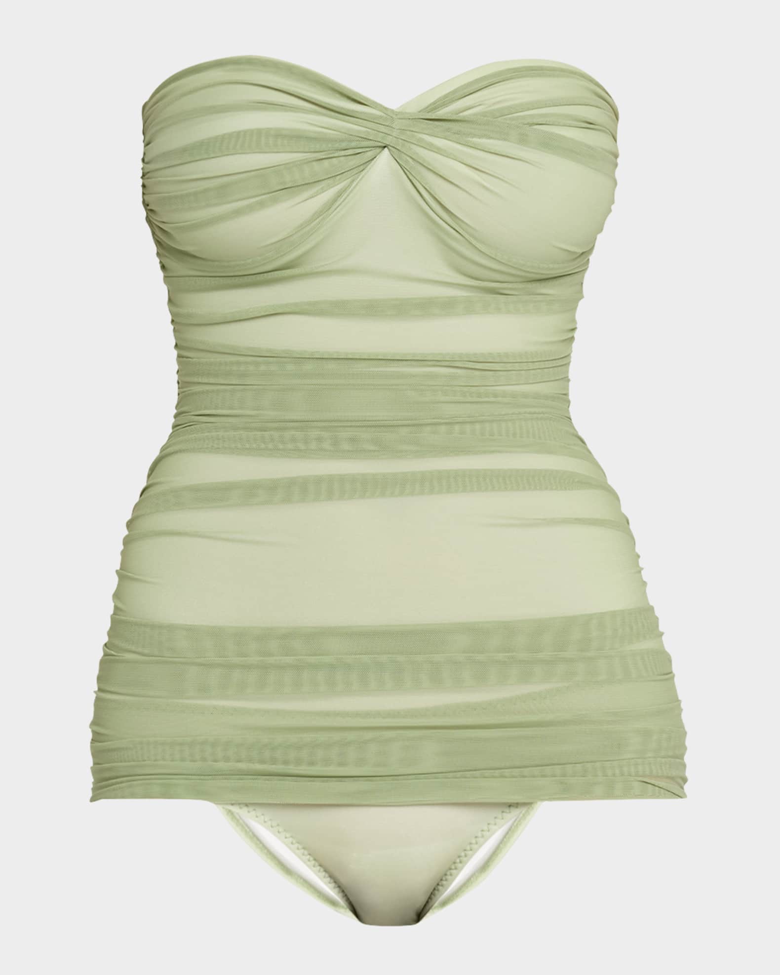 Walter Shirred Strapless One-Piece Swimsuit 0