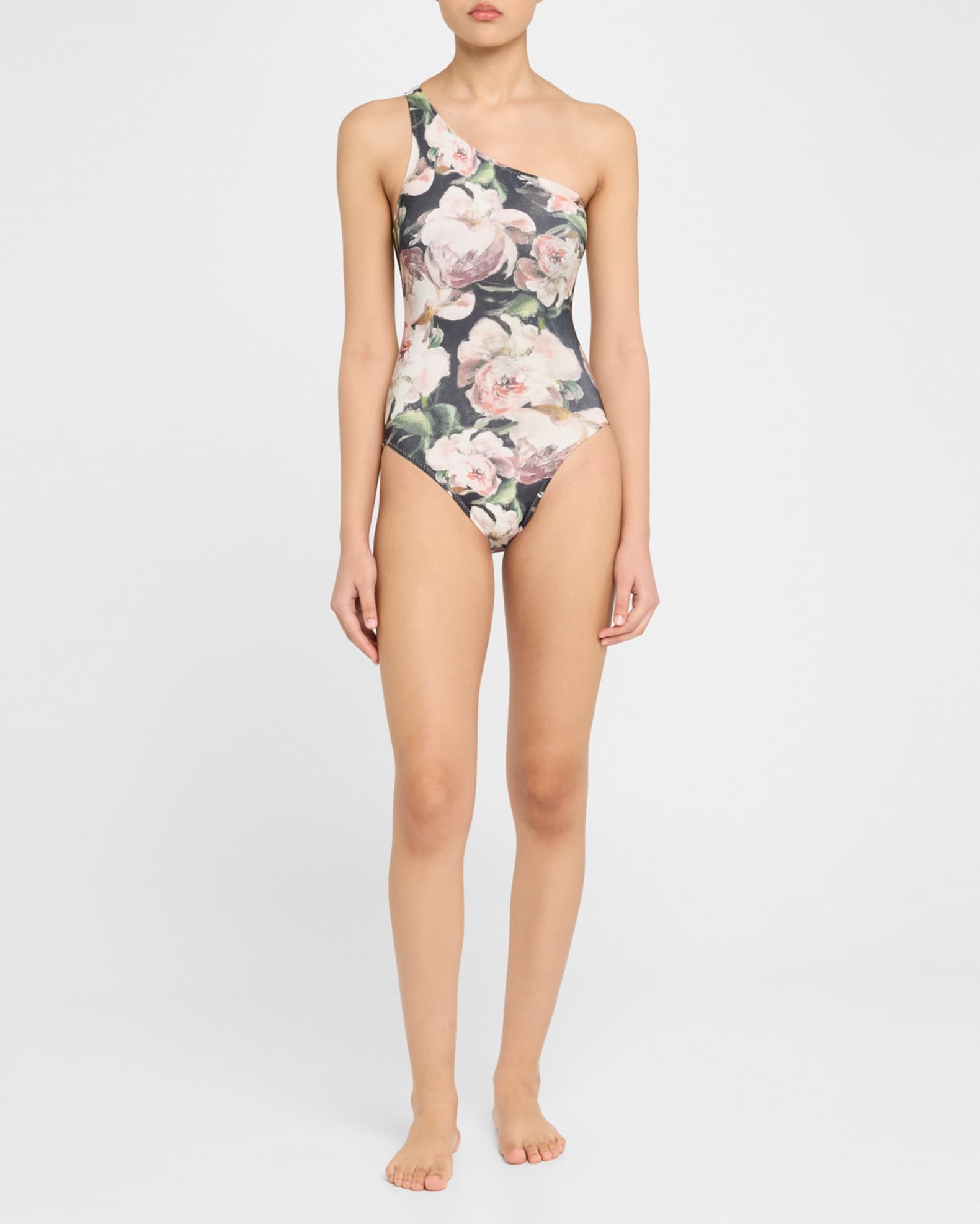 Peony Asymmetric One-Piece Swimsuit 1
