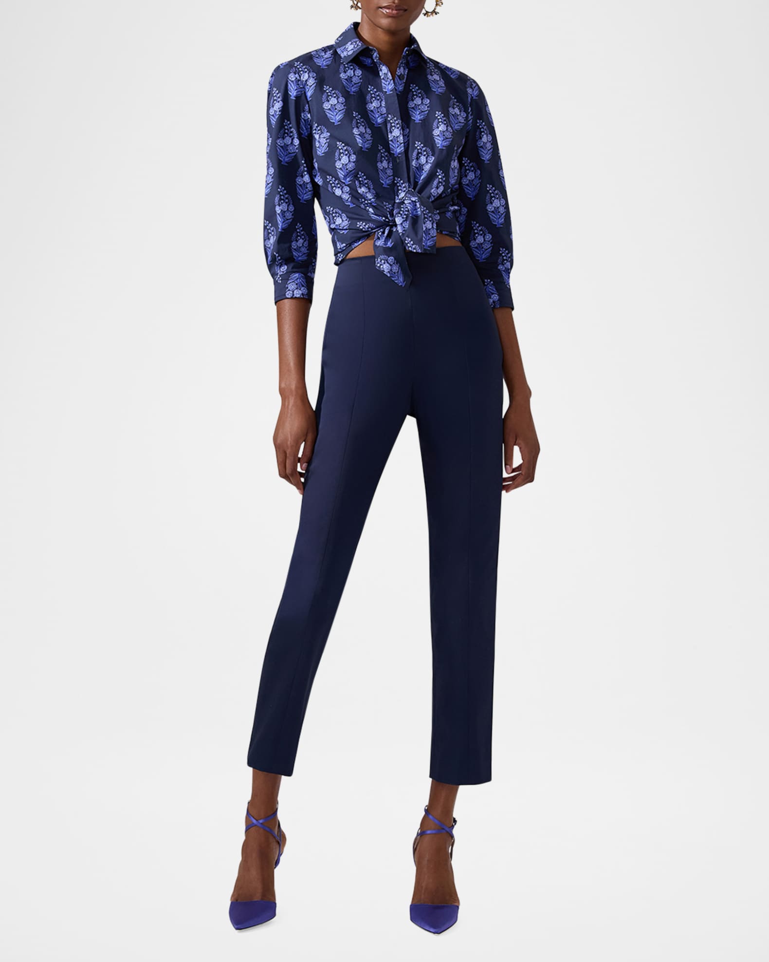 Mid-Rise Slim-Leg Ankle Pants 1