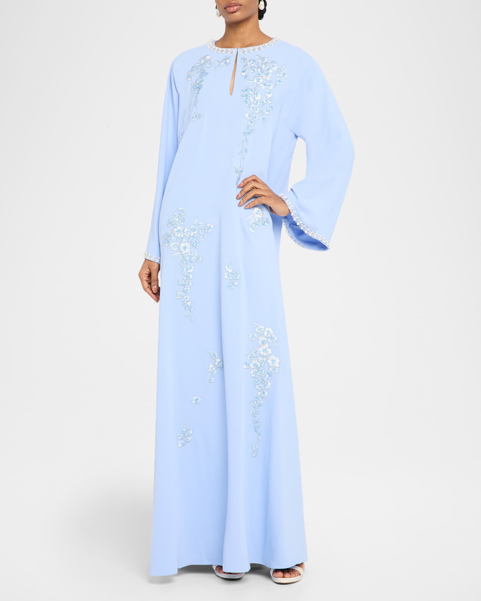 Embroidered Maxi Caftan Dress 1