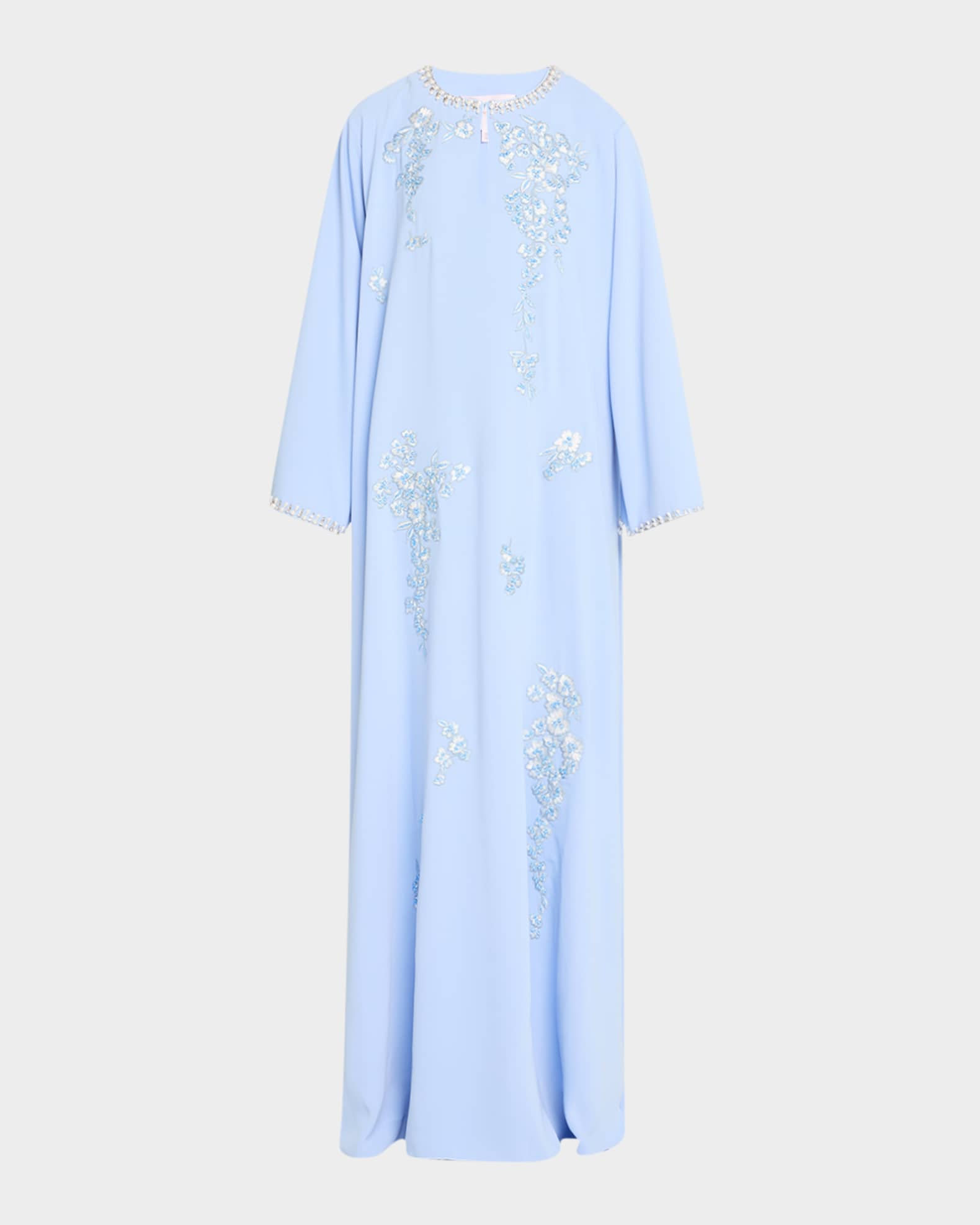 Embroidered Maxi Caftan Dress 0
