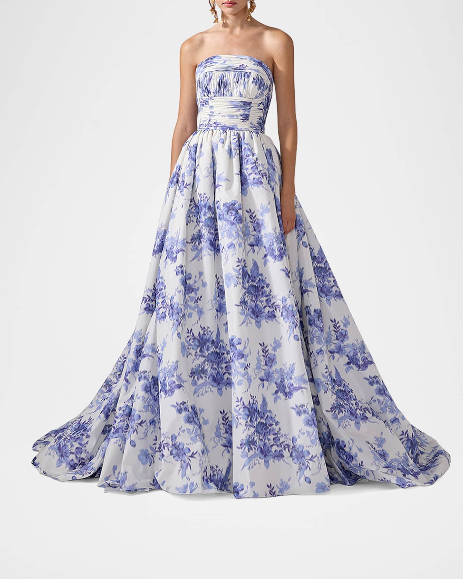 Strapless Gathered Bodice Ball Gown 1