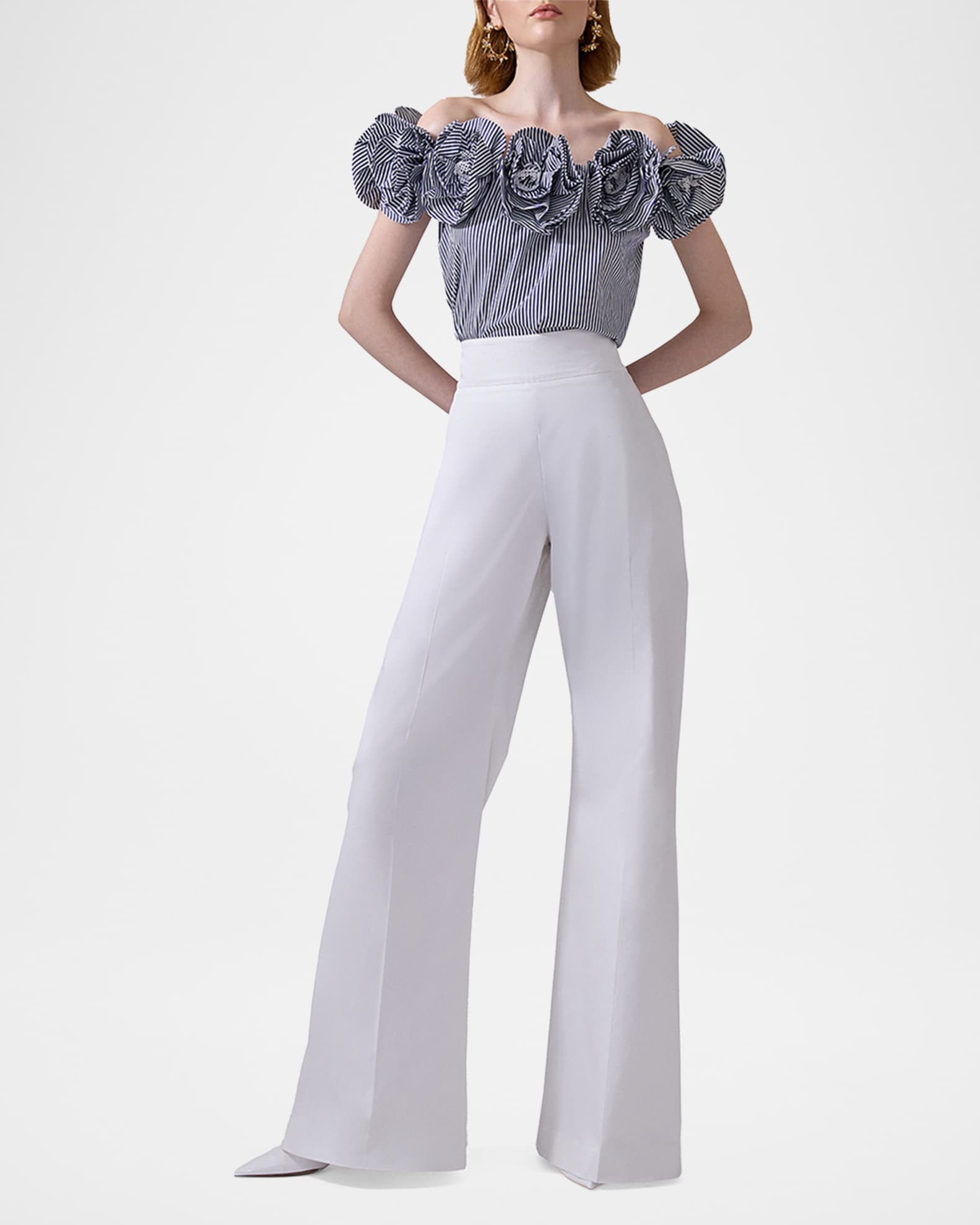 Embroidered Flower Off-the-Shoulder Top 1