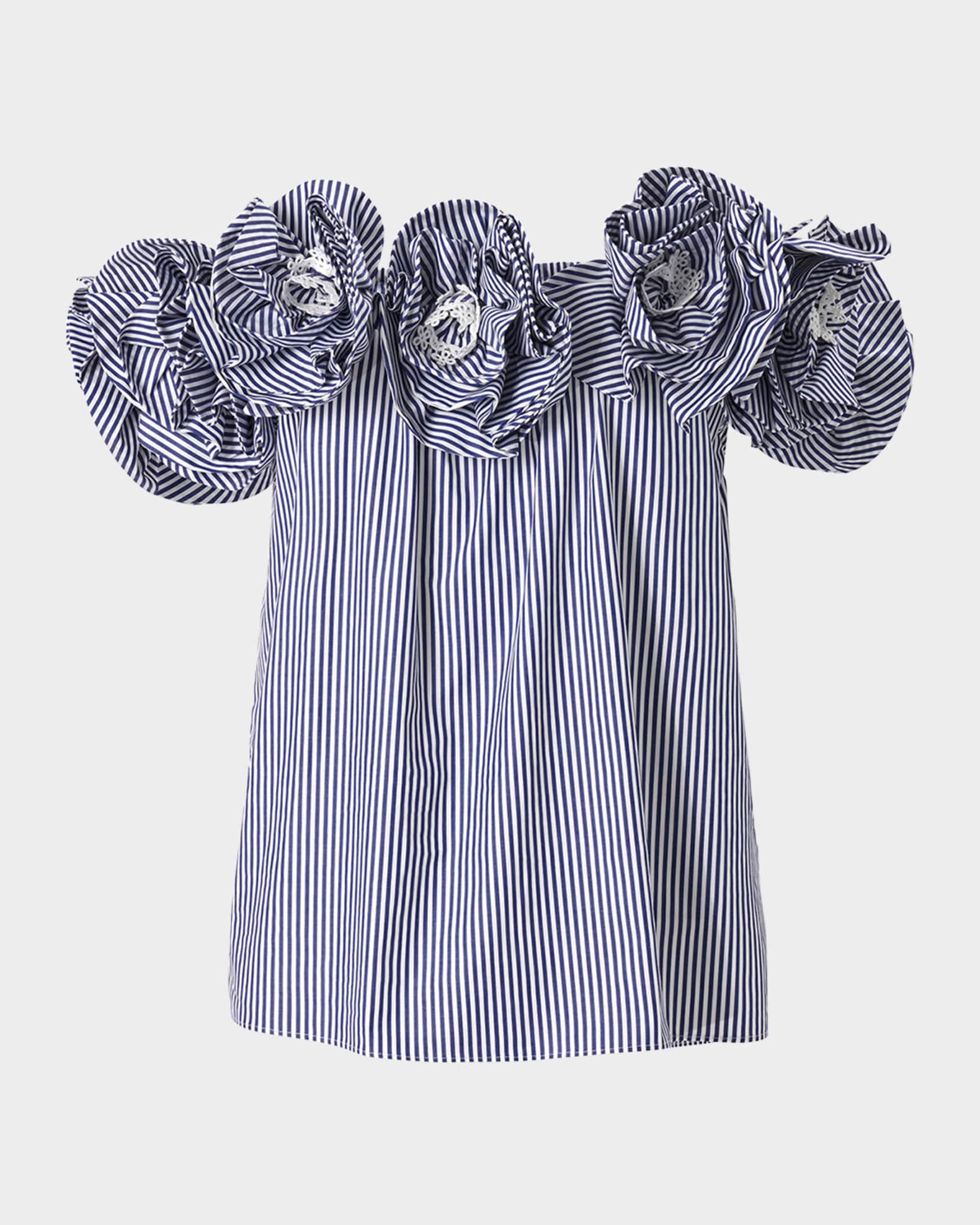 Embroidered Flower Off-the-Shoulder Top 0