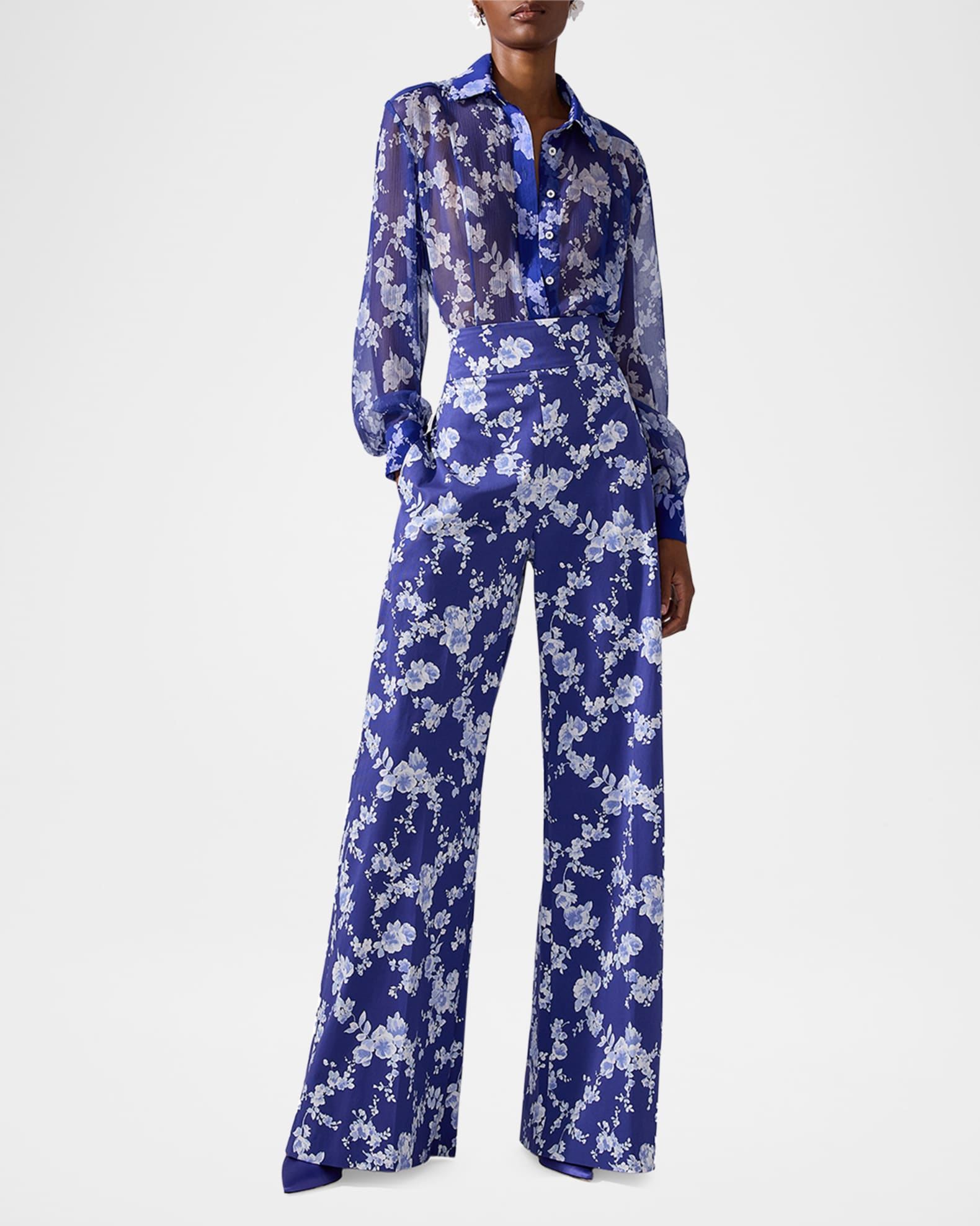 Floral Wide Leg Pants 1