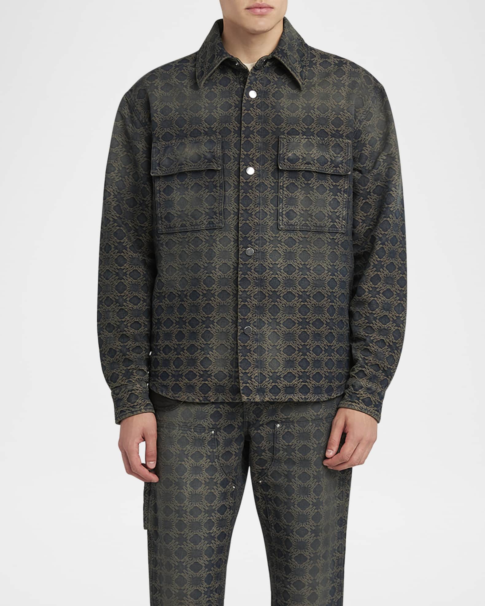 【AMIRI】 MA クワッド ジャカード オーバーシャツ Men's MA Quad Jacquard Collection | Neiman Marcus