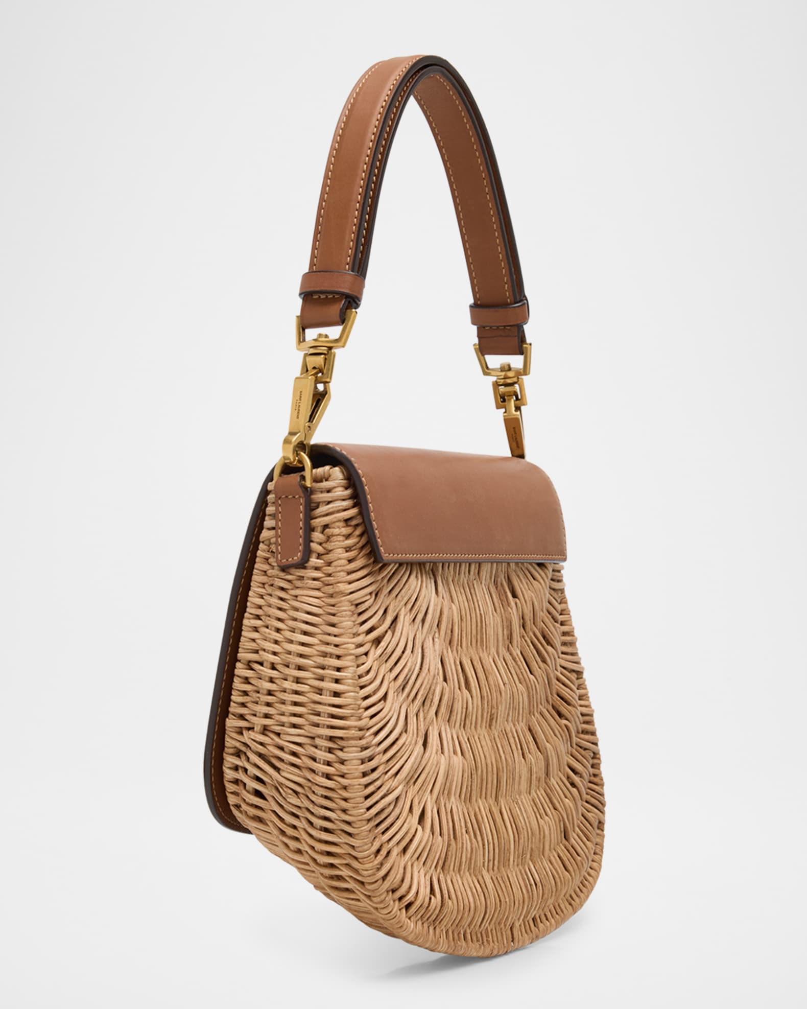 Saint Laurent Voltaire Mini YSL Top-Handle Bag in Bamboo and