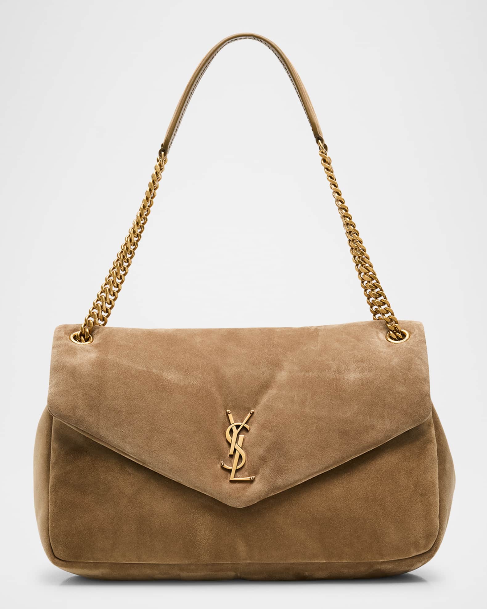 Calypso Large YSL Chain Shoulder Bag in Suede 0