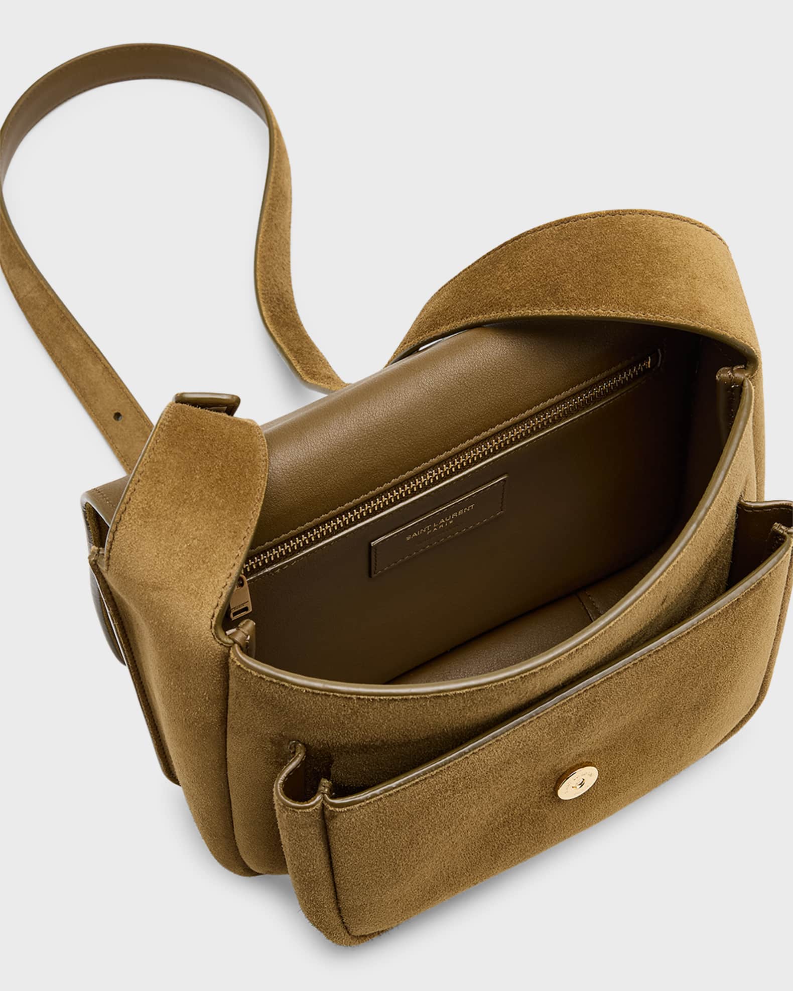 Saint Laurent Niki YSL Crossbody Bag in Suede | Neiman Marcus
