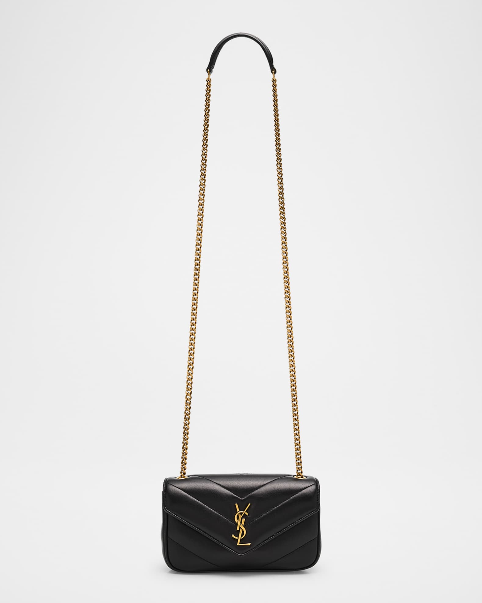 Loulou Mini YSL Chain Crossbody Bag in Quilted Leather 0