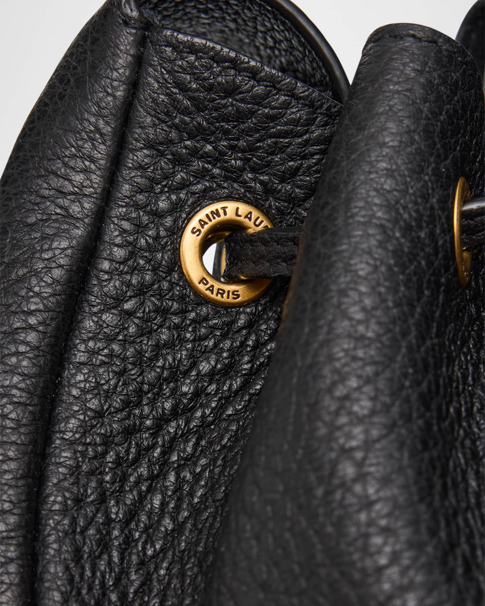 Saint Laurent Paris VII Mini YSL Hobo Bag in Grained Leather