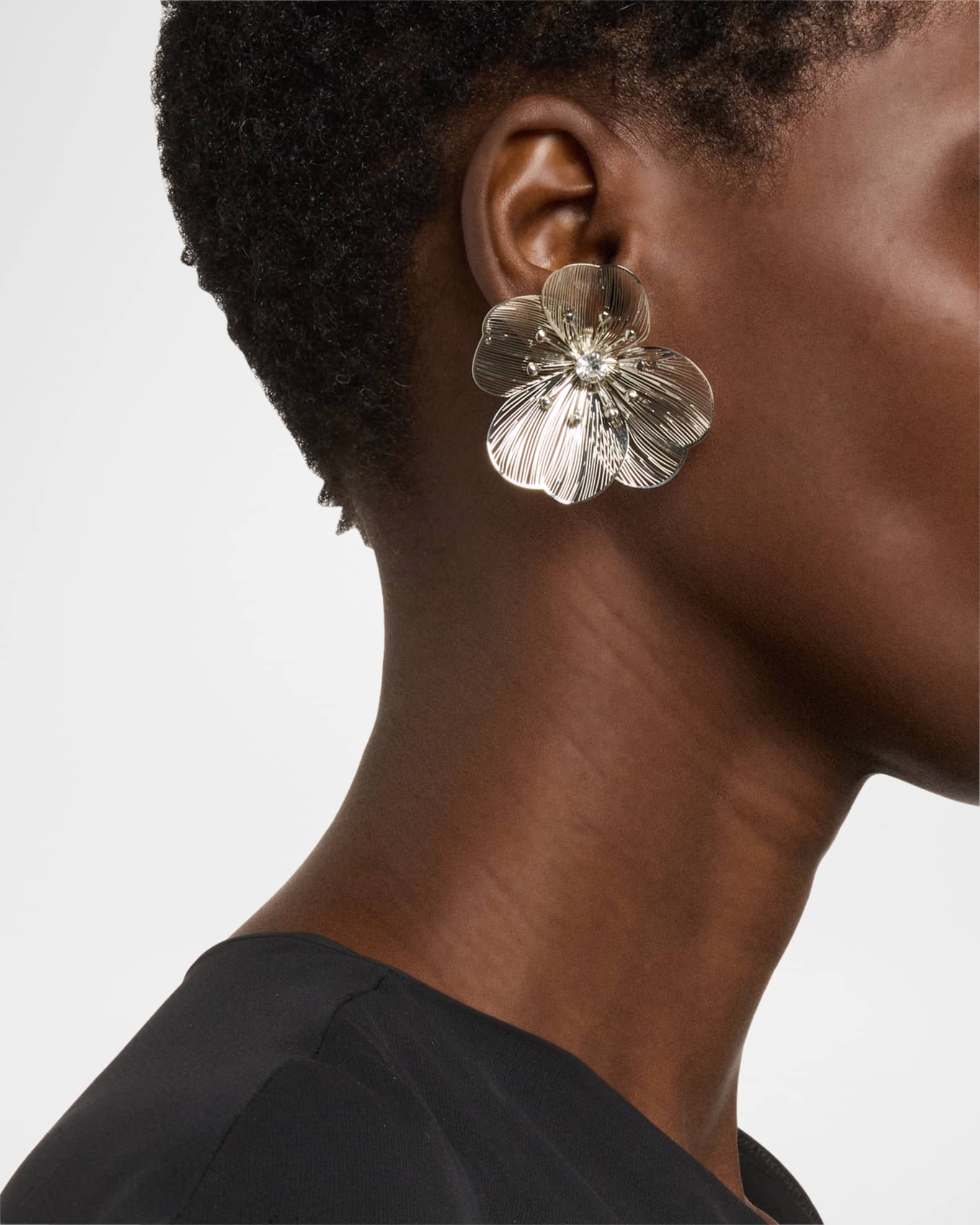 Silver Filigree Flower Earrings 1