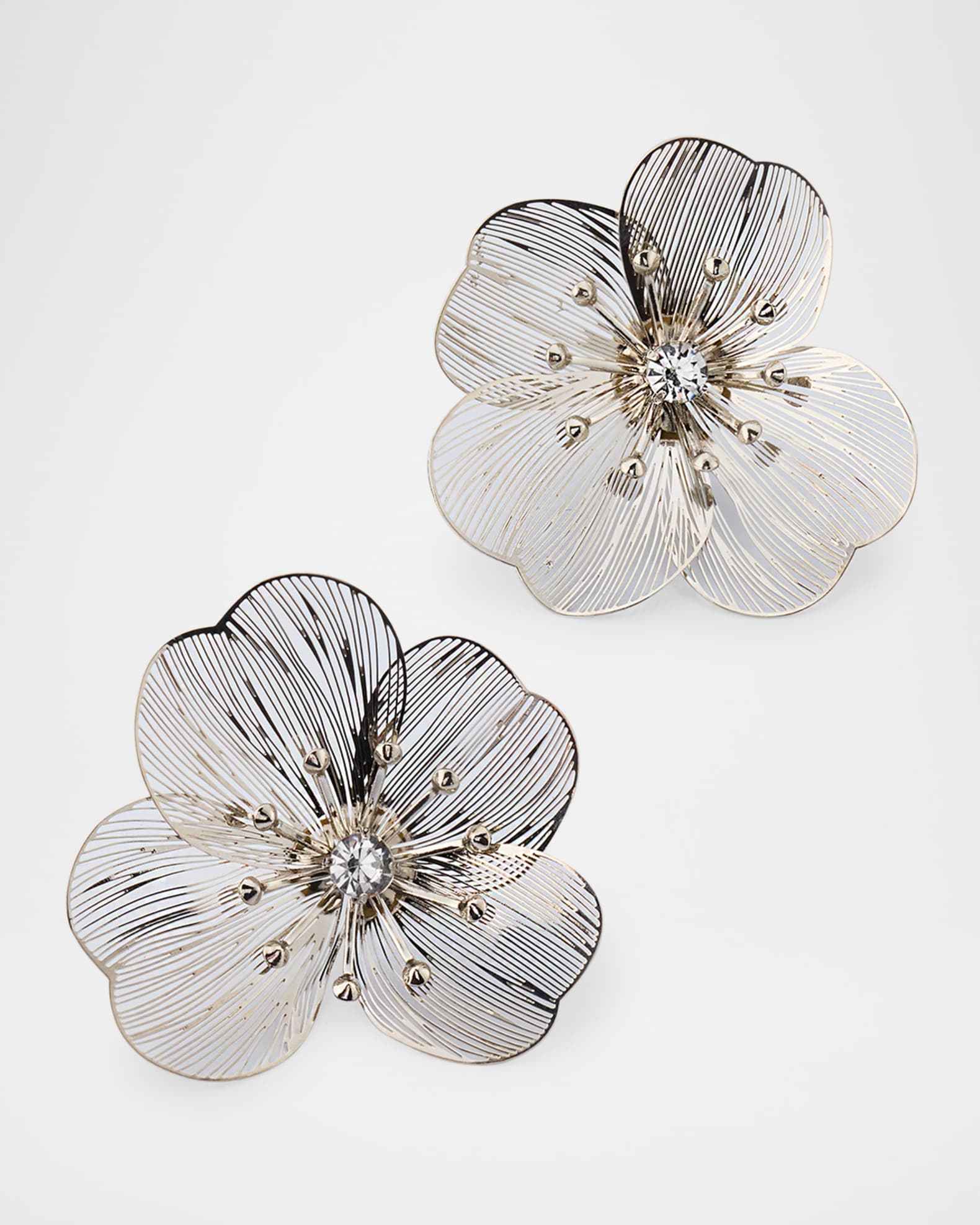 Silver Filigree Flower Earrings 0