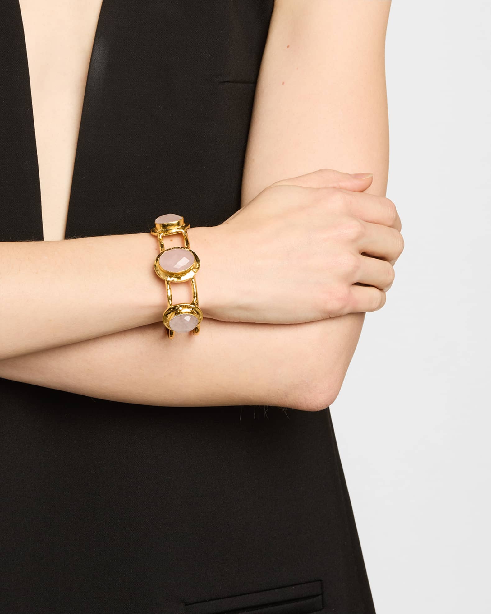 Rose Quartz Open Cuff Bracelet 1