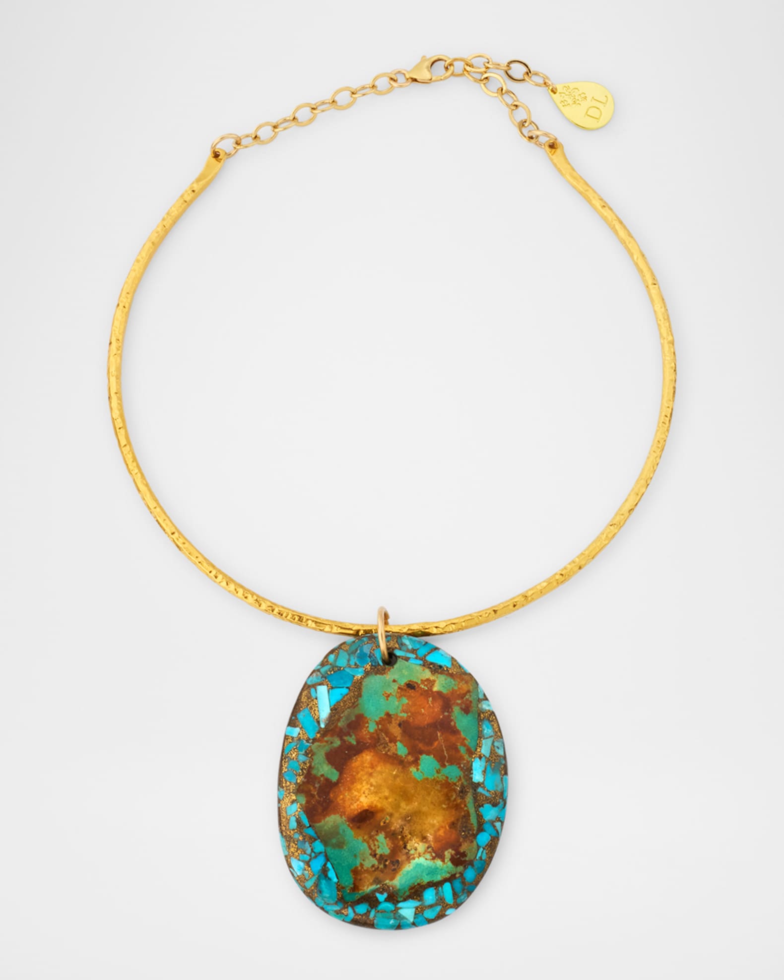 Copper Infused Peruvian Turquoise Pendant Necklace 0
