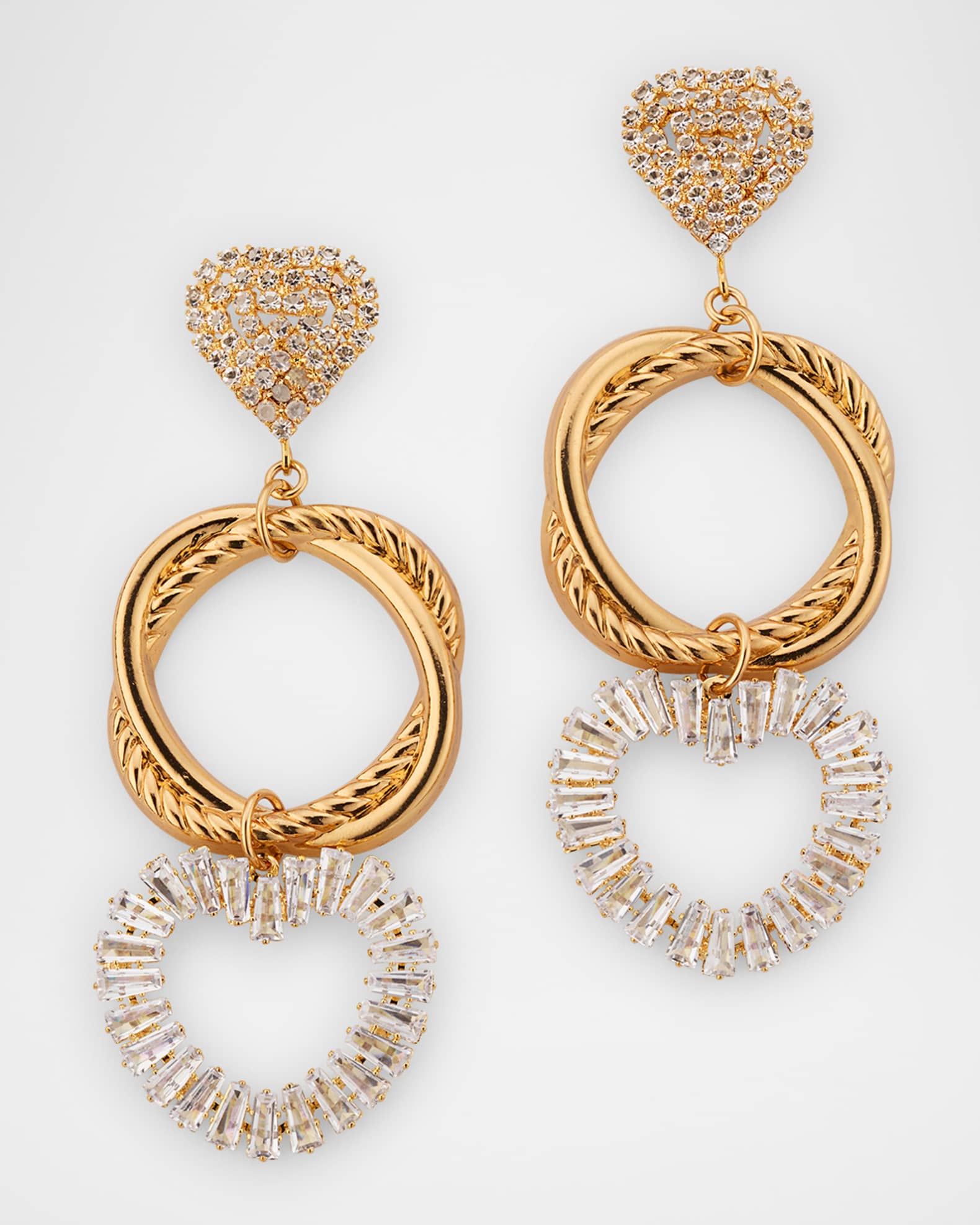 Crystal Heart Drop Earrings 0