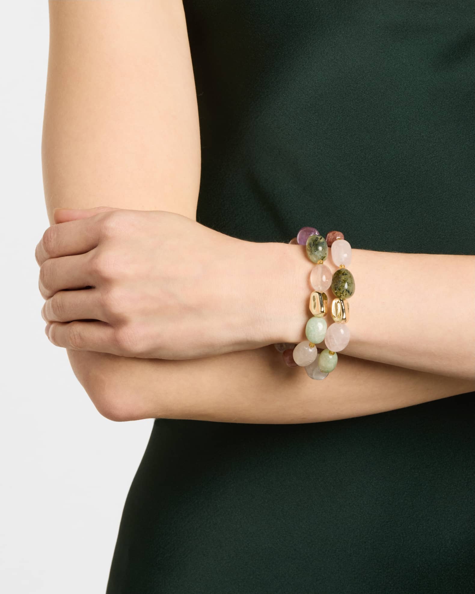 Multistone Gold Accent Stretch Bracelets 1