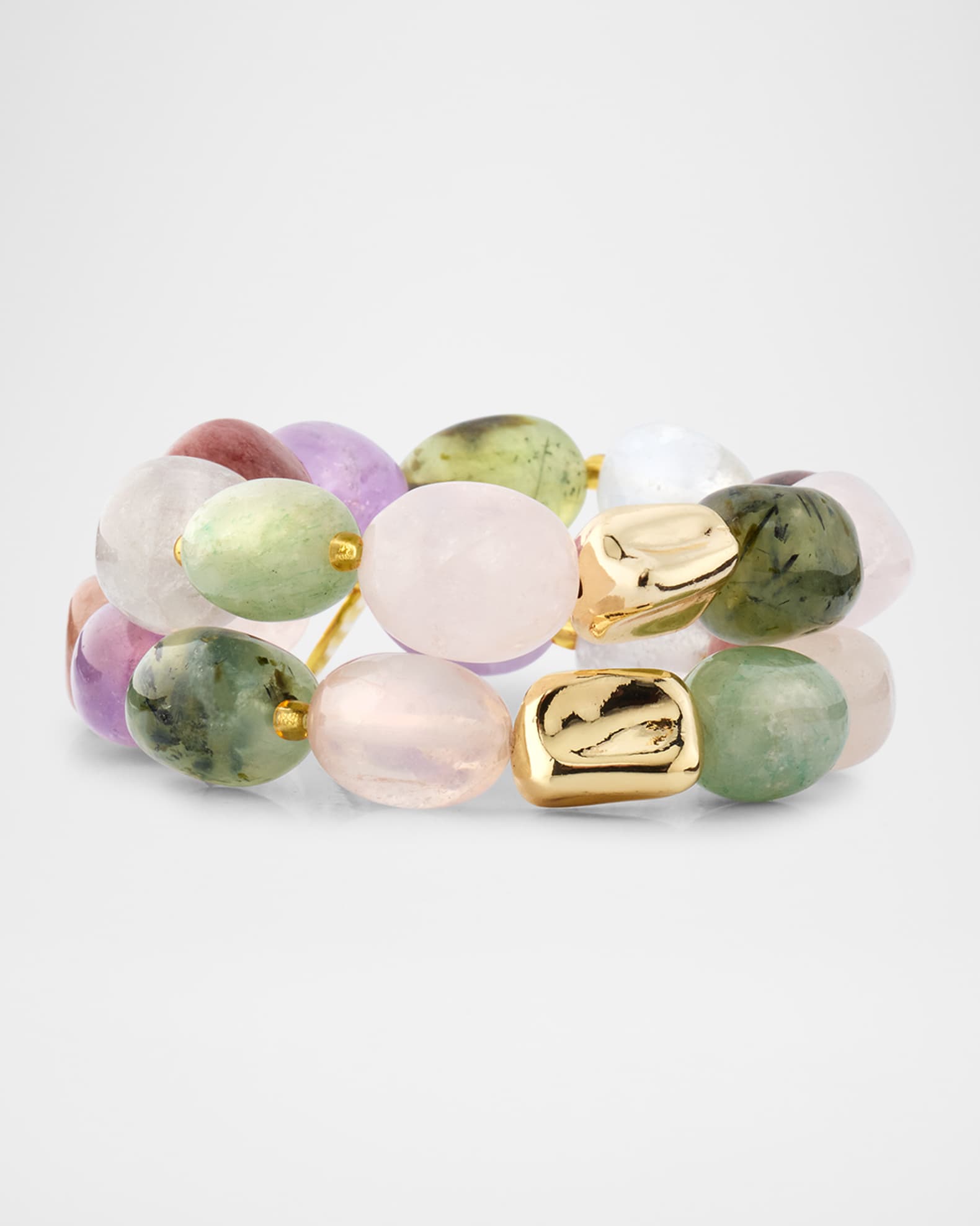 Multistone Gold Accent Stretch Bracelets 0