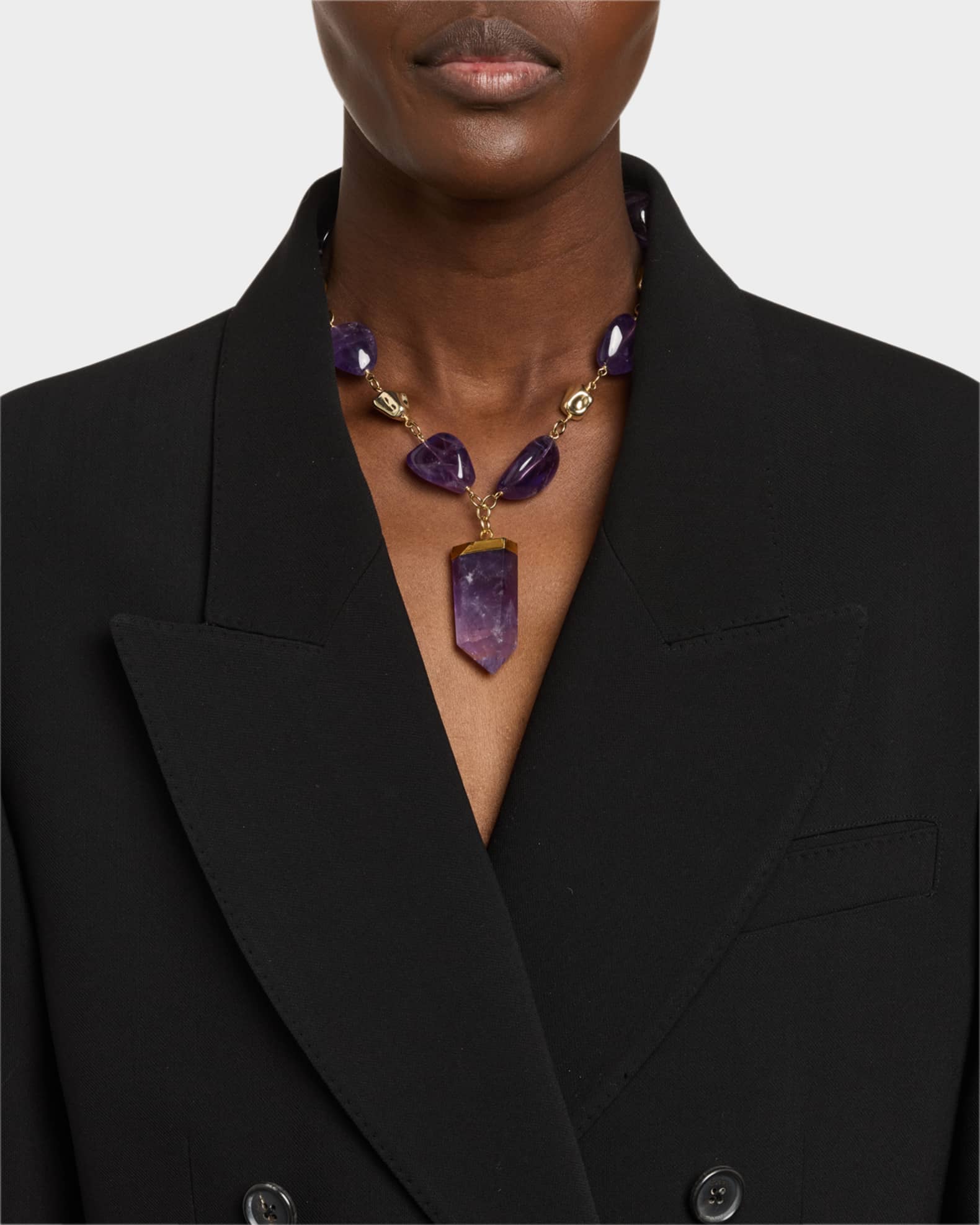 Amethyst Nugget and Pendant Necklace 1