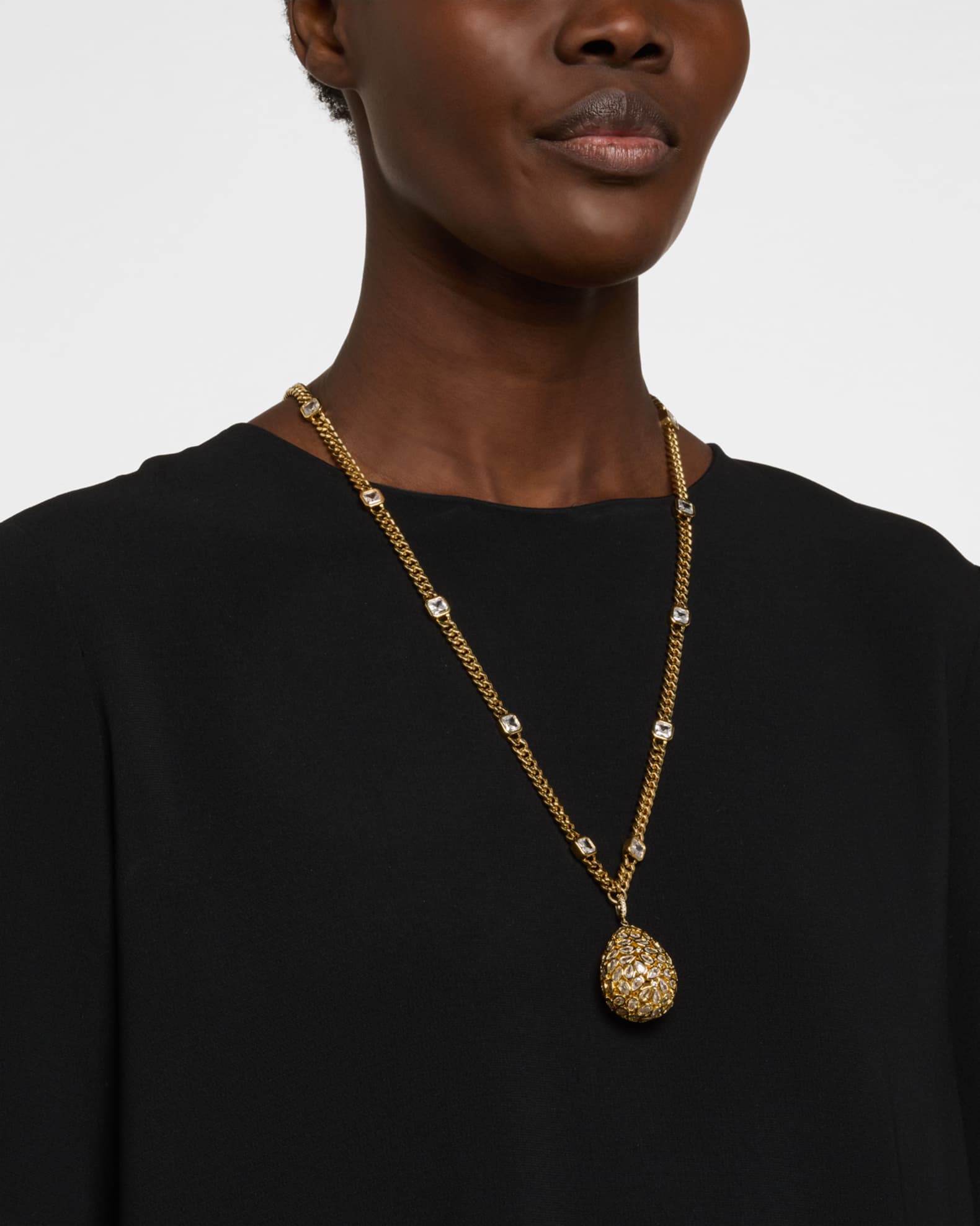 Alexandrite Drop Chain Necklace with Crystal Stations 1