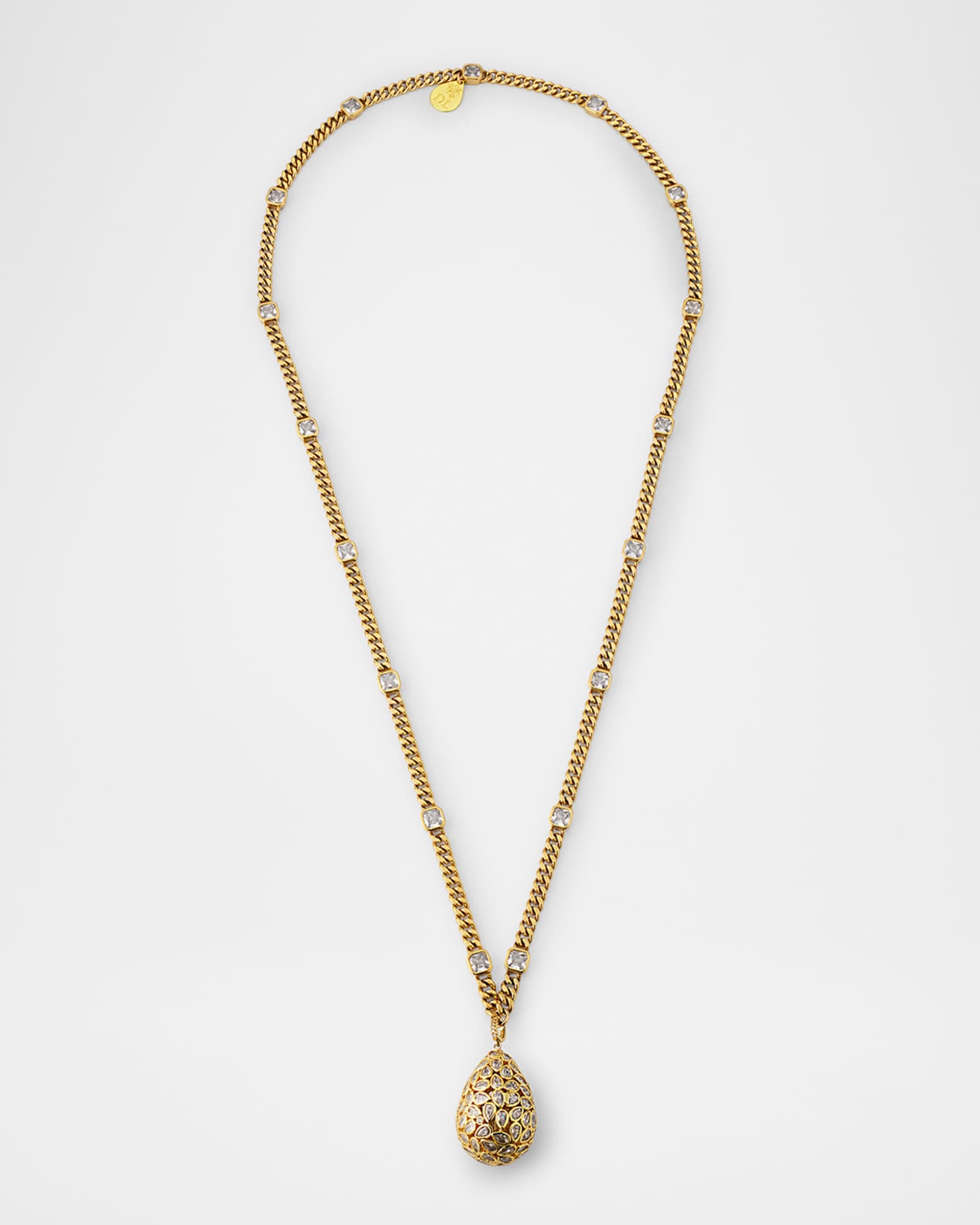 Alexandrite Drop Chain Necklace with Crystal Stations 0