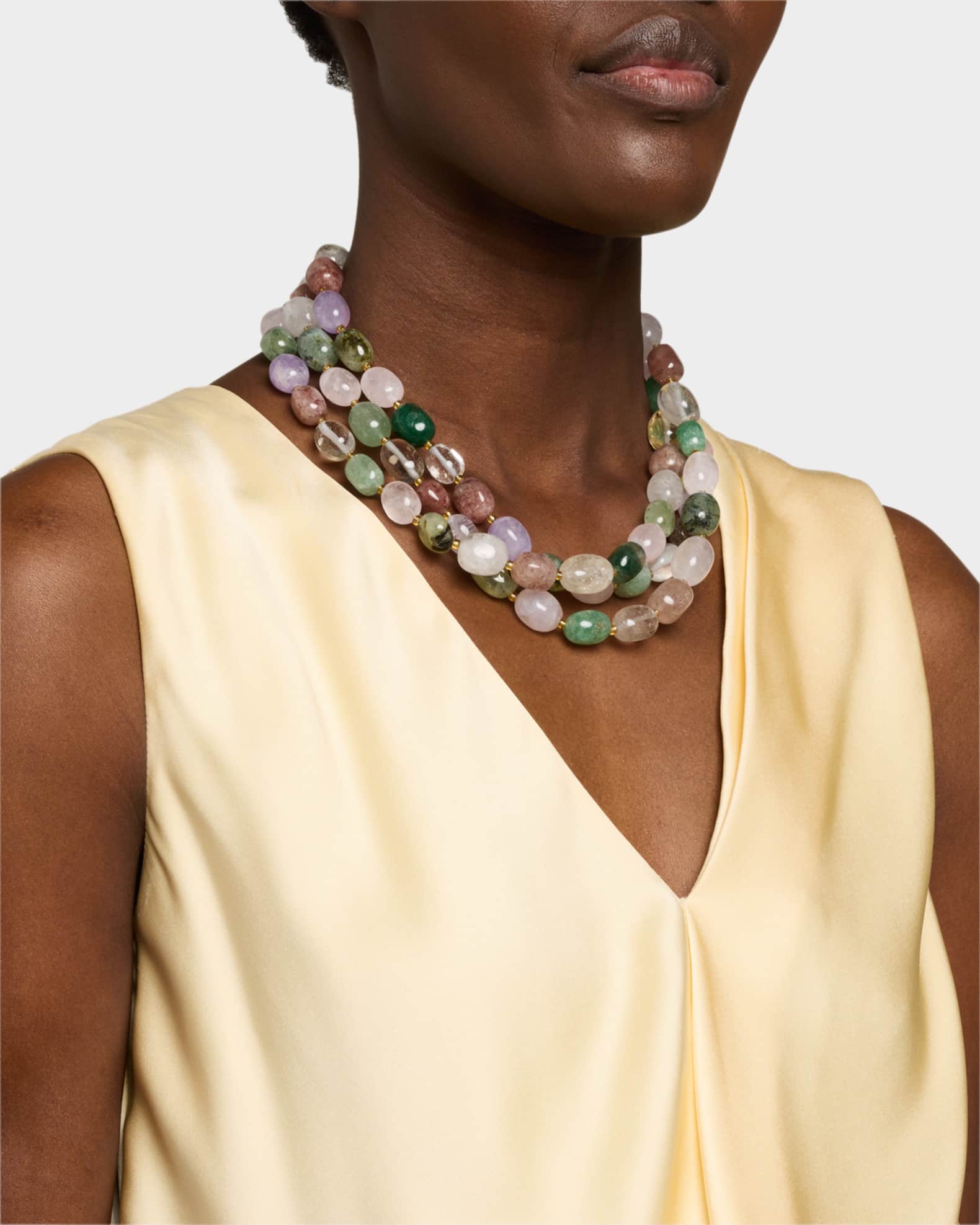 Multistone Multistrand Collar Necklace 1