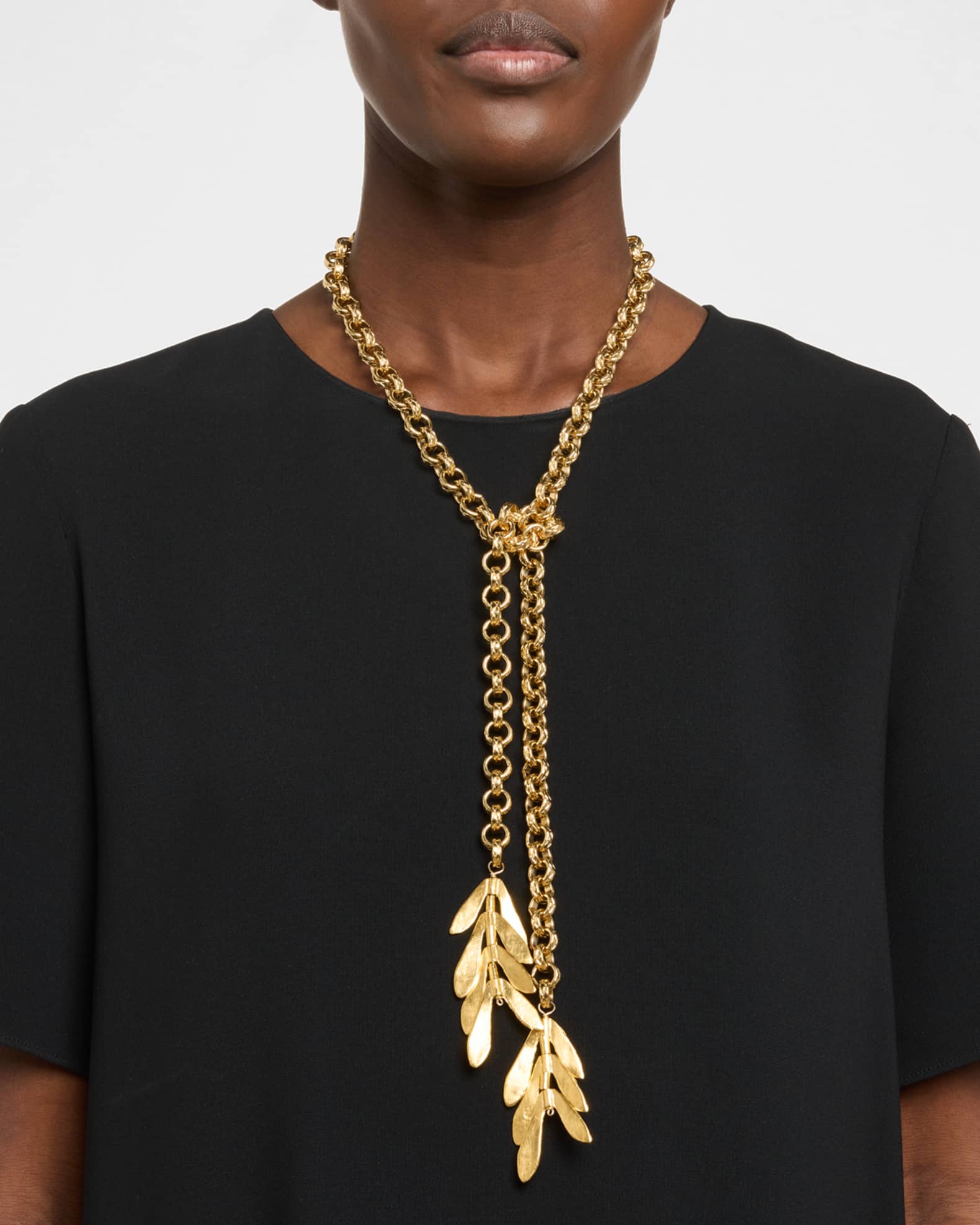 Leaf Lariat Necklace 1