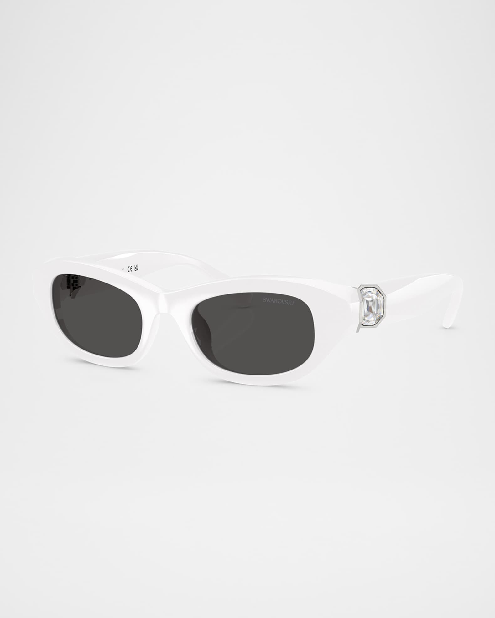 SWAROVSKI SK6036U Crystal-Hinge Plastic Pillow Sunglasses | Neiman