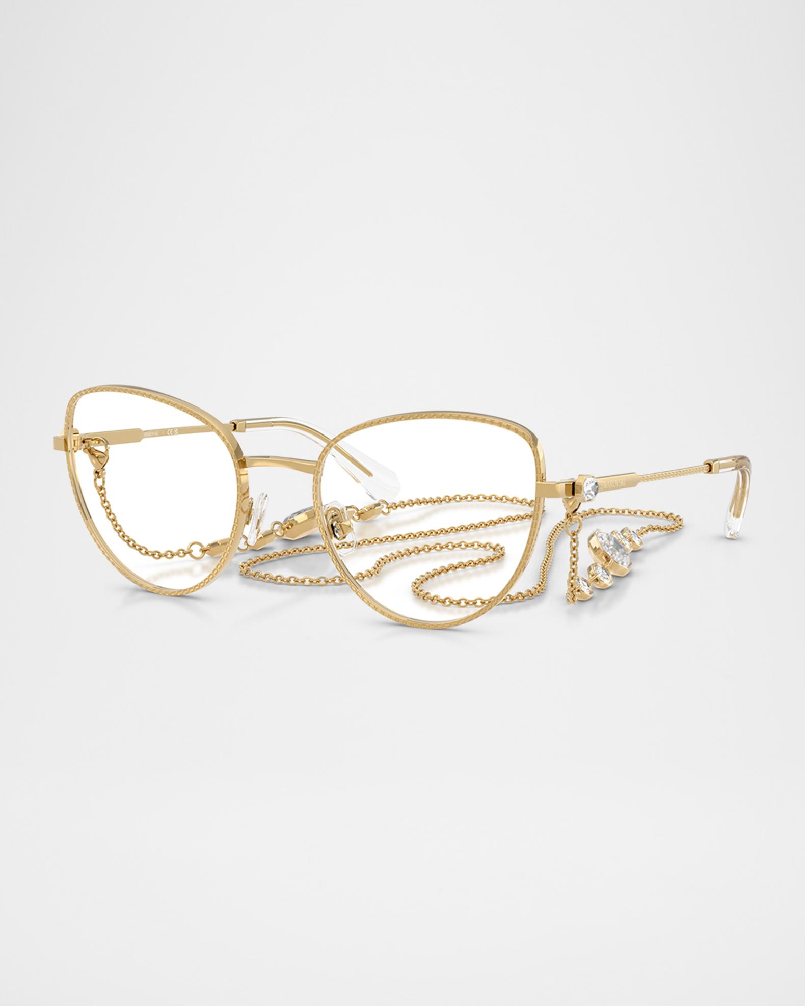 SWAROVSKI SK1022 Crystal Metal Cat-Eye Optical Frames | Neiman Marcus