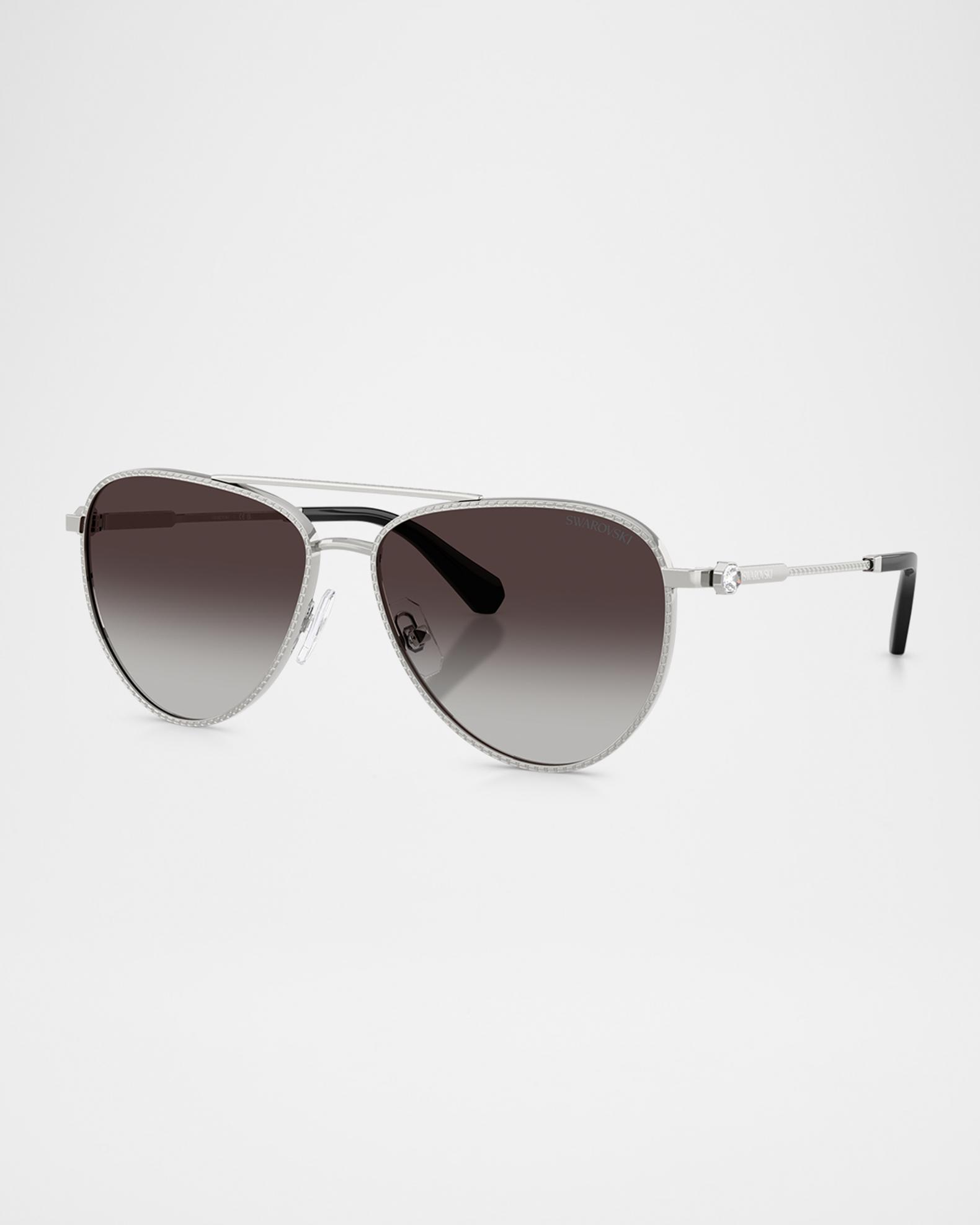 SWAROVSKI AVIATOR SUNGLASSES SWAROVSKI Crystal-Embellished Metal Aviator Sunglasses  main image 2