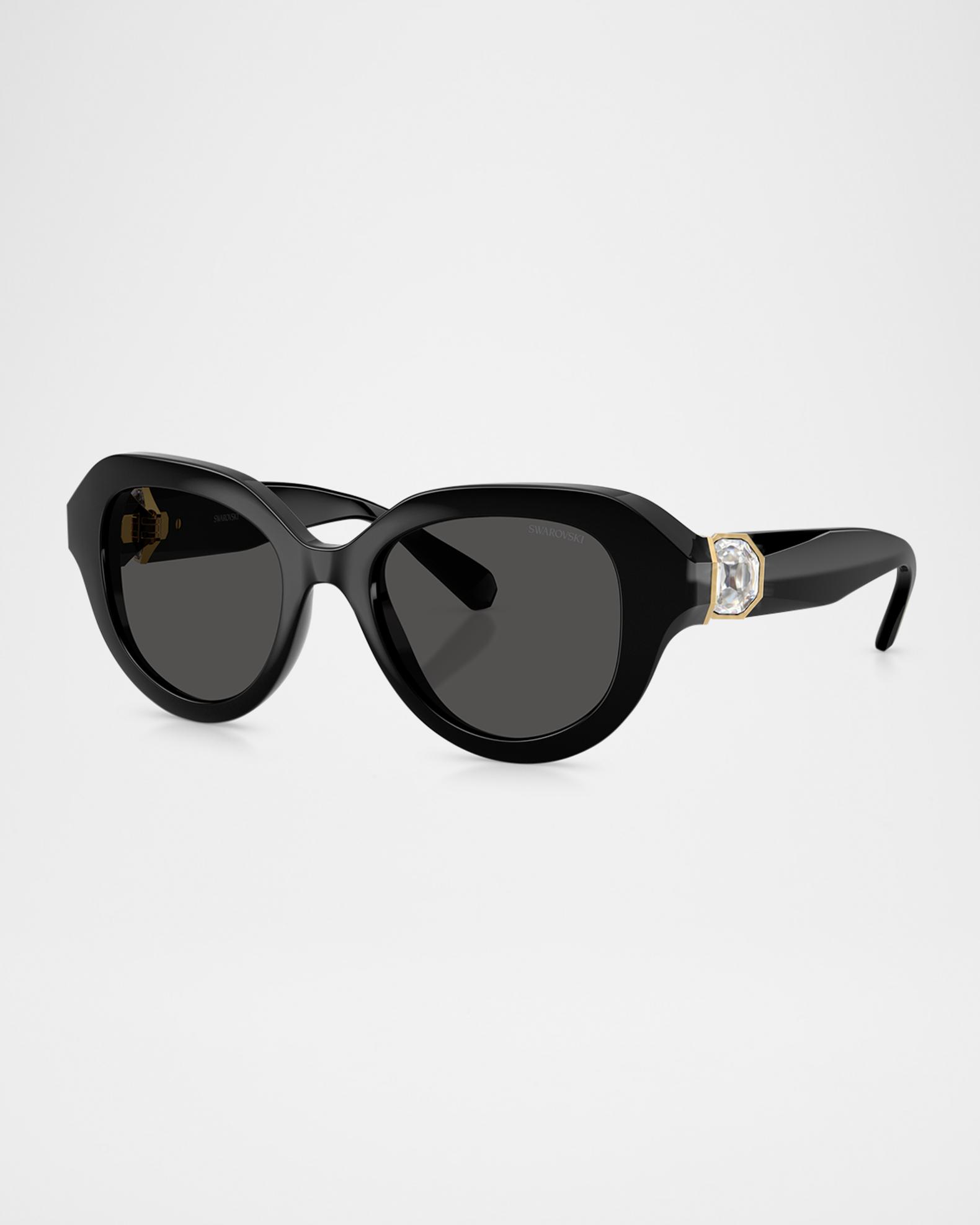 Swarovski Round Black Sunglasses – Full Set – New in Box Swarovski SK6059 1038/87 Sunglasses - US main image 2