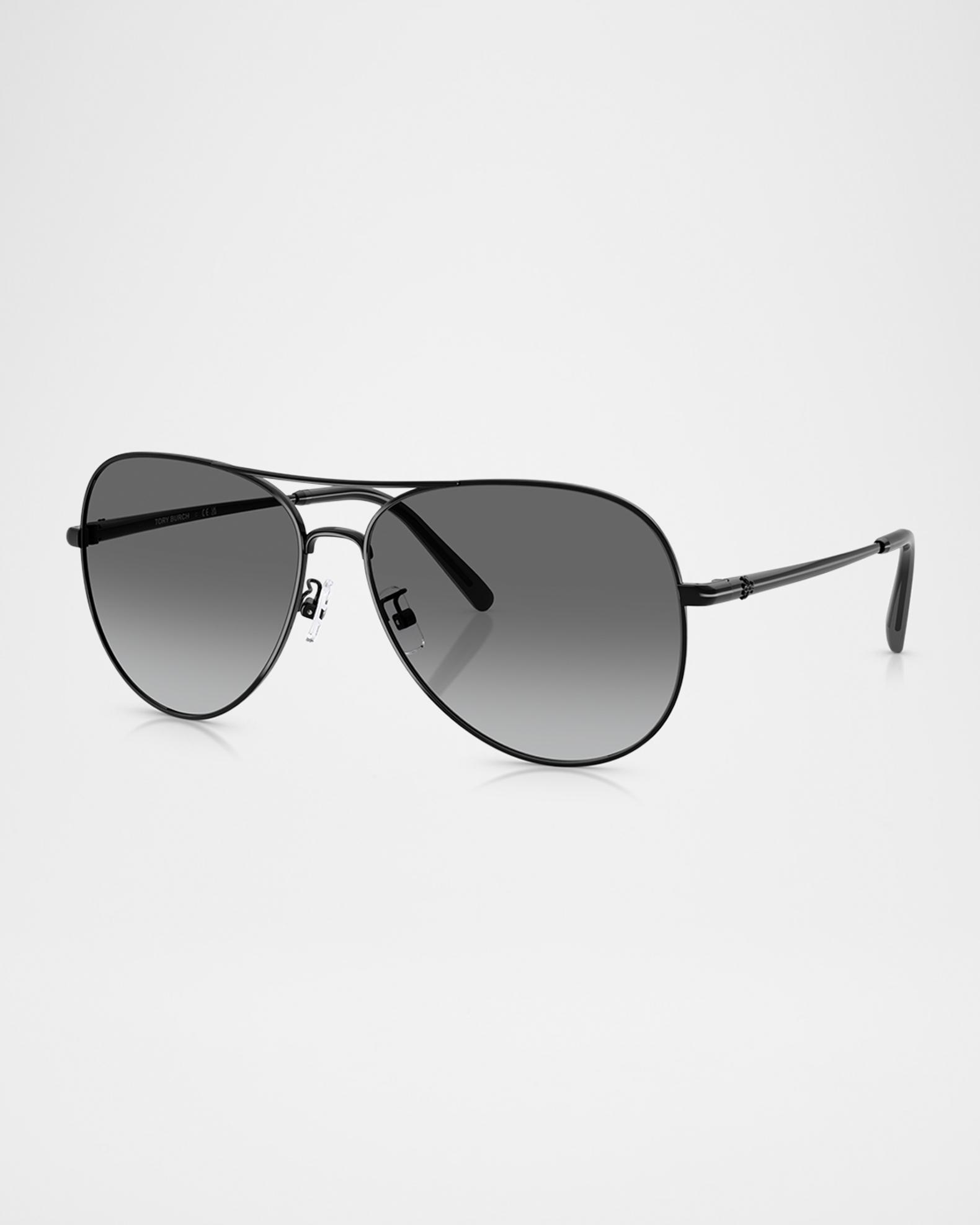 Tory Burch TY6114 Aviator Metal Sunglasses | Neiman Marcus display picture 3