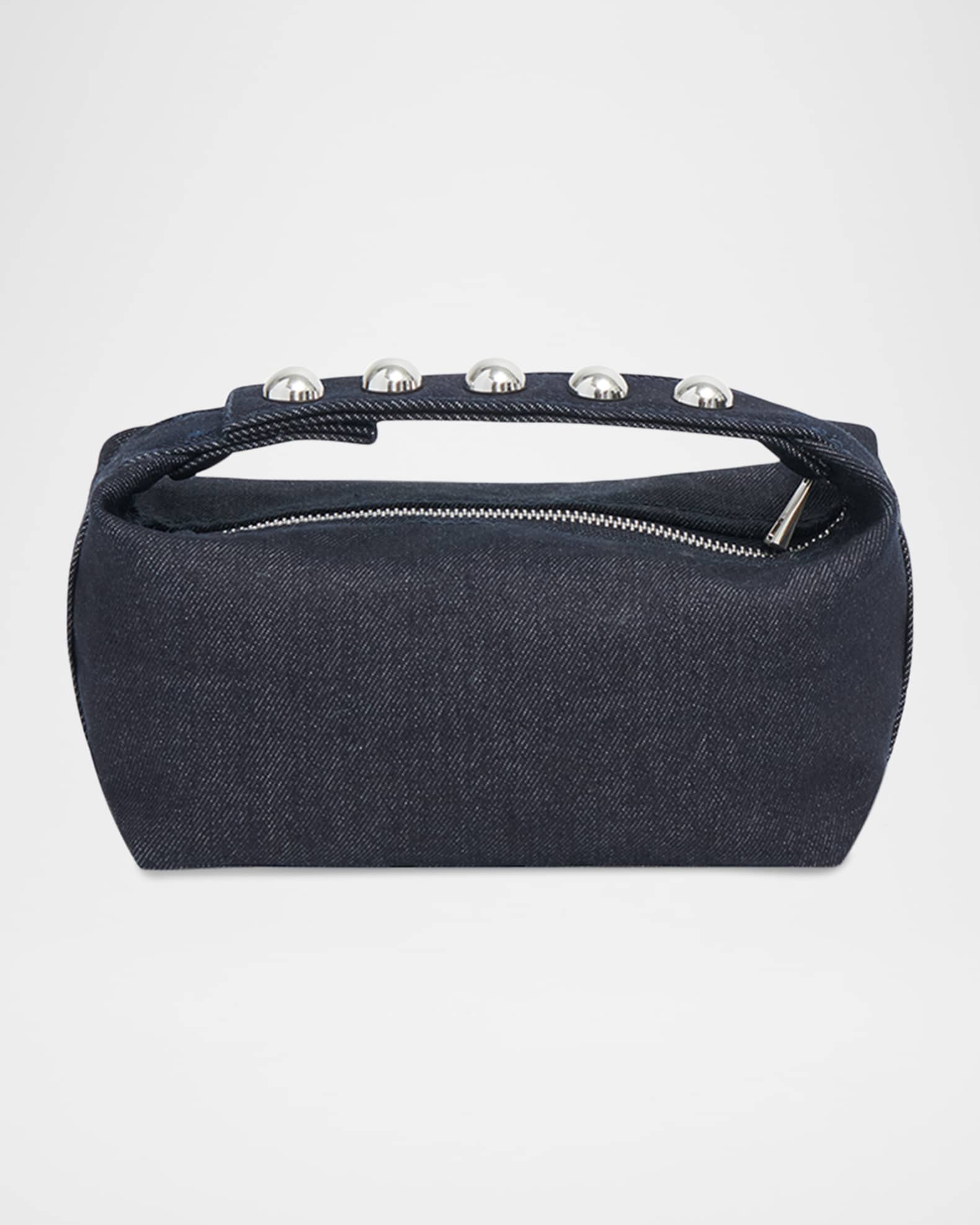 Marfa Studded Denim Pochette Top-Handle Bag 0