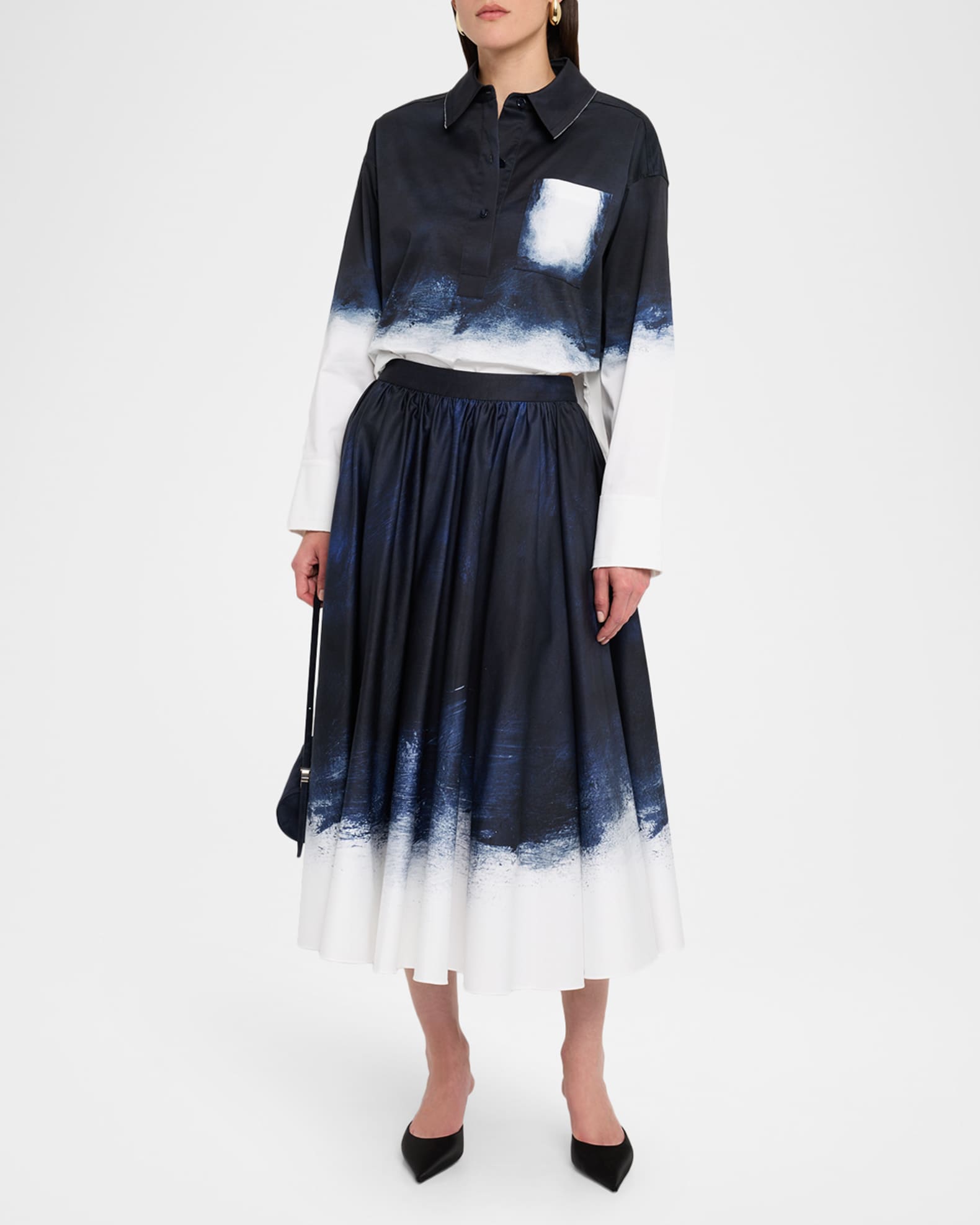 Long-Sleeve Printed Cotton Popover 1
