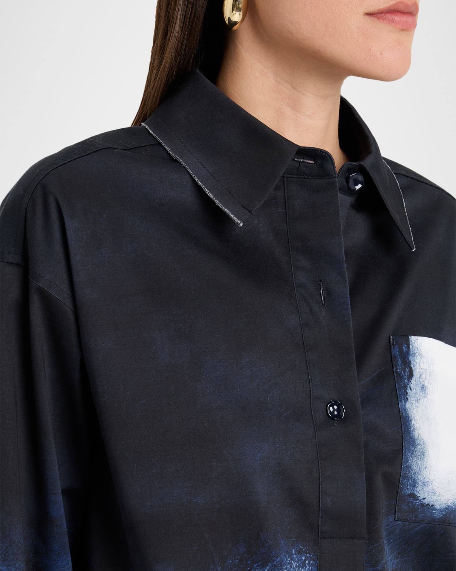 Jason Wu Collection LongSleeve Printed Cotton Popover Neiman Marcus