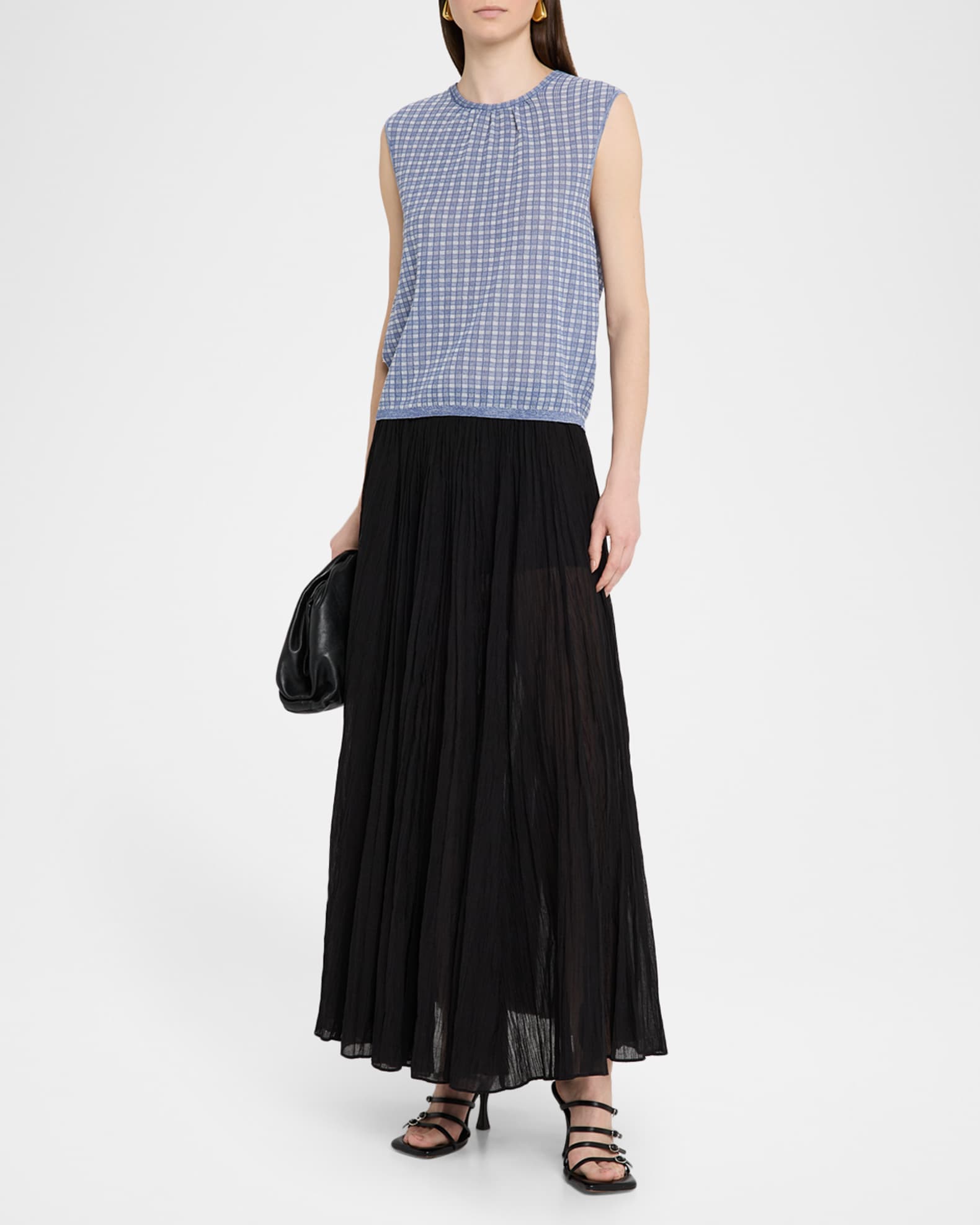Bradley Sleeveless Knit Plaid Top  1