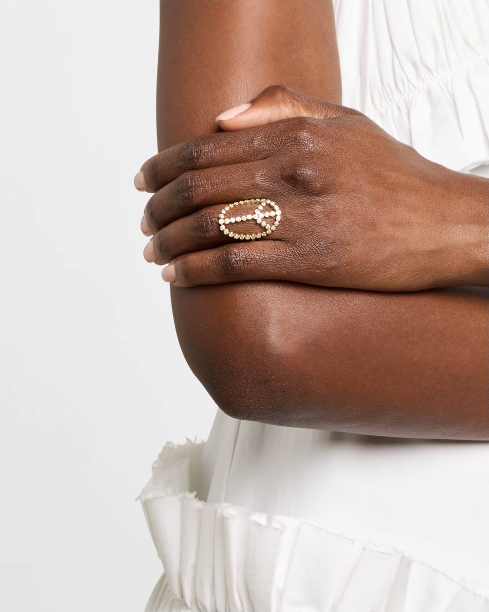 14K Yellow Gold Diamond Bezel Peace Ring 1