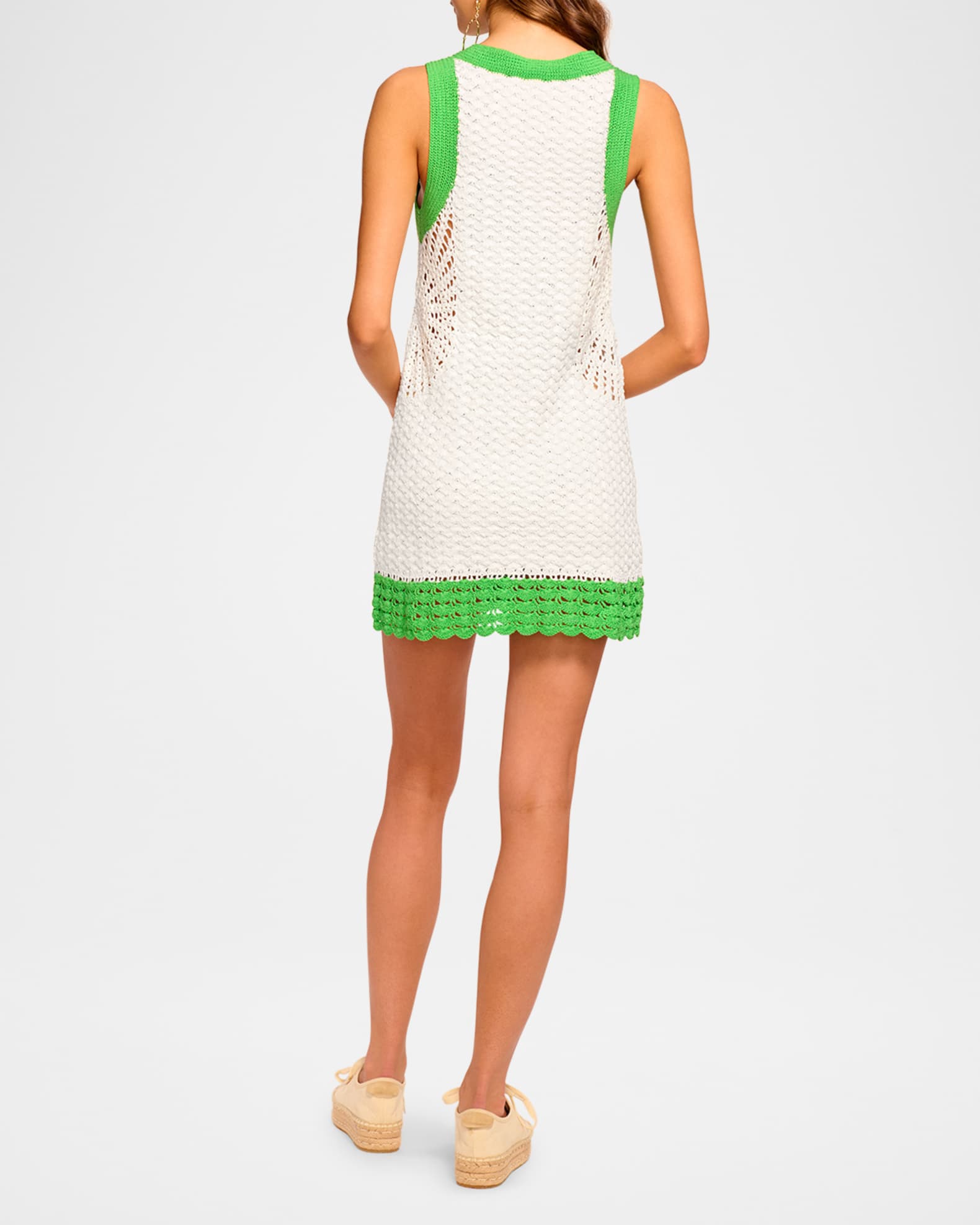 Ramy Brook Chelsea Crochet Button-Front Mini Dress | Neiman Marcus