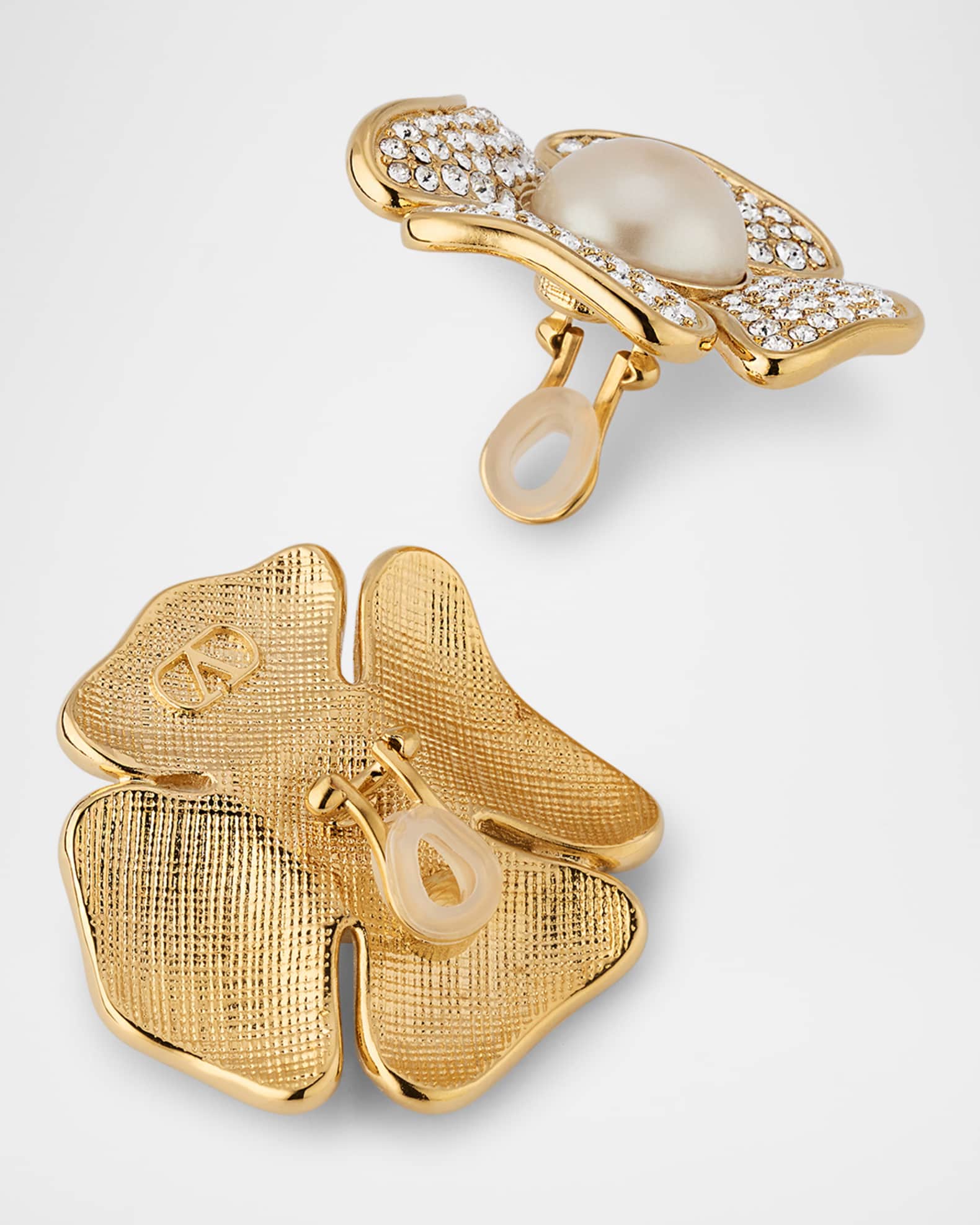 Valentino Garavani San Fin Metal Earrings with Swarovski® Crystals