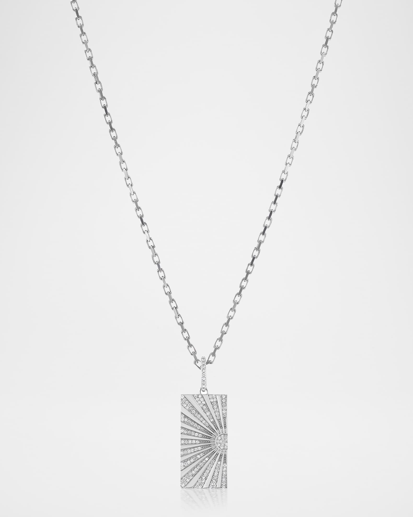 Diamond Sunrise Dogtag on Forzentina Chain Necklace 0