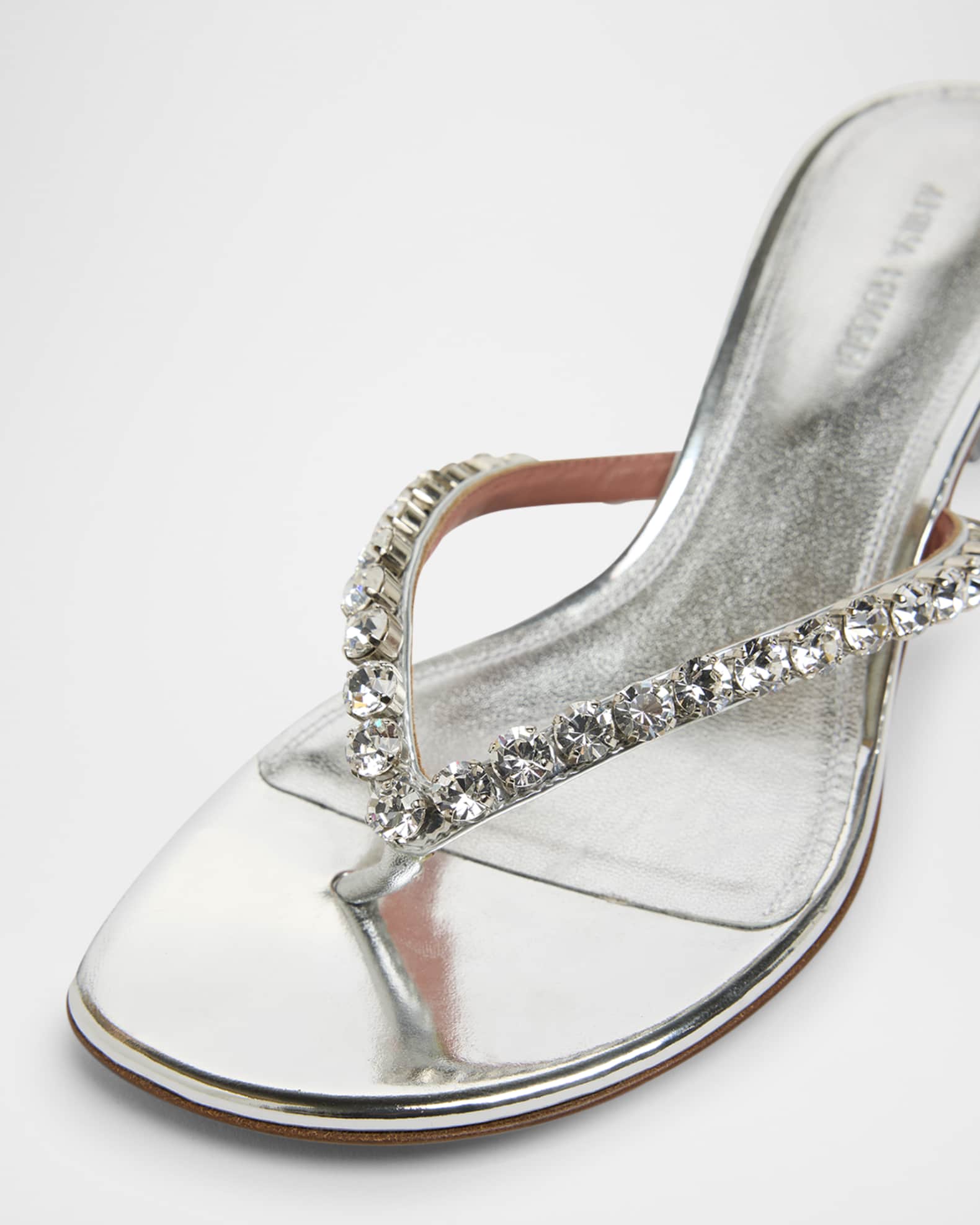 Amina Muaddi Gigi Crystal Kitten Thong Sandals | Neiman Marcus
