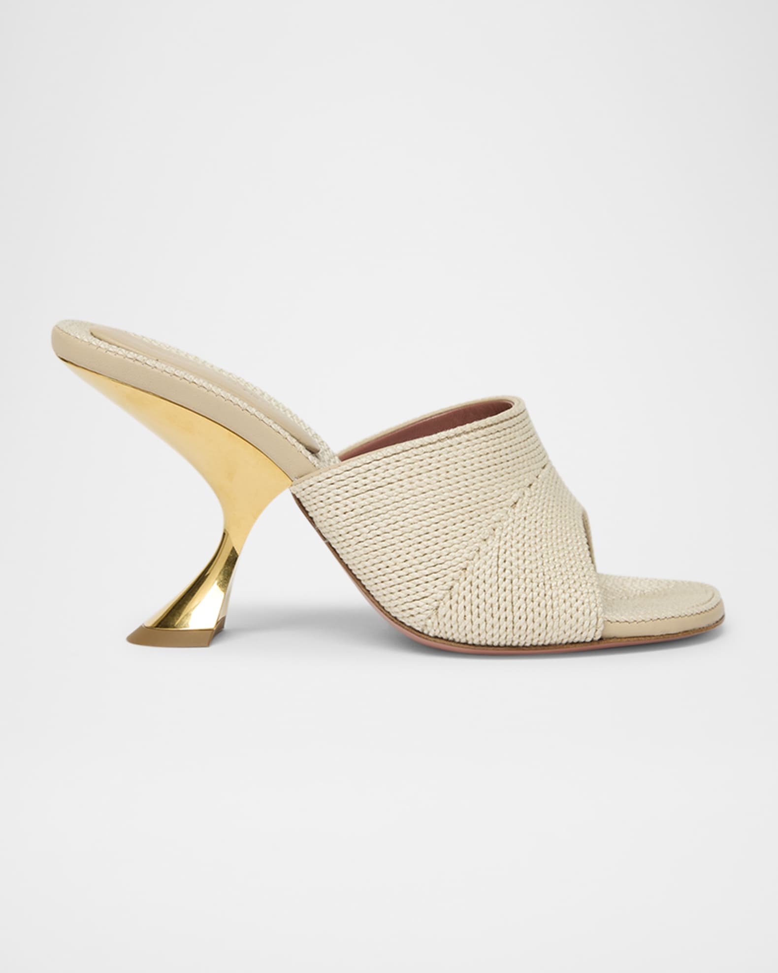 サンダル・ミュール AMINA MUADDI Women Sandals TAYLOR SLIPPER 90 NAPPA BLACK Amina Muaddi Taylor Woven Slipper Mule Sandals | Neiman Marcus