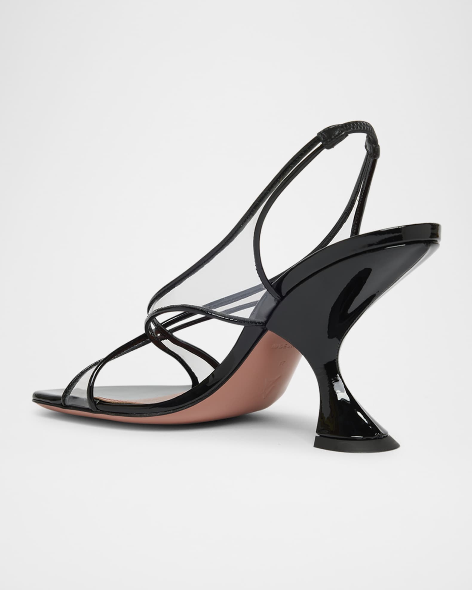 Lena Clear Patent Crisscross Slingback Sandals 1