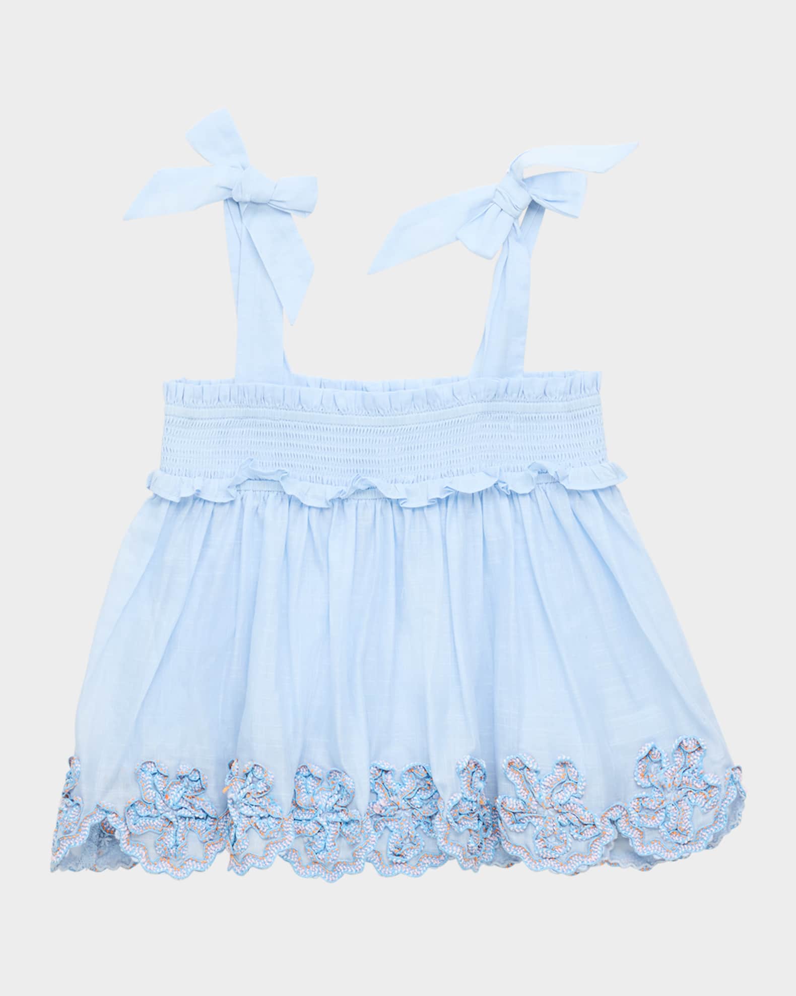 Girl's Cascadian Ruffle Smocked Top, Size 2-12 0