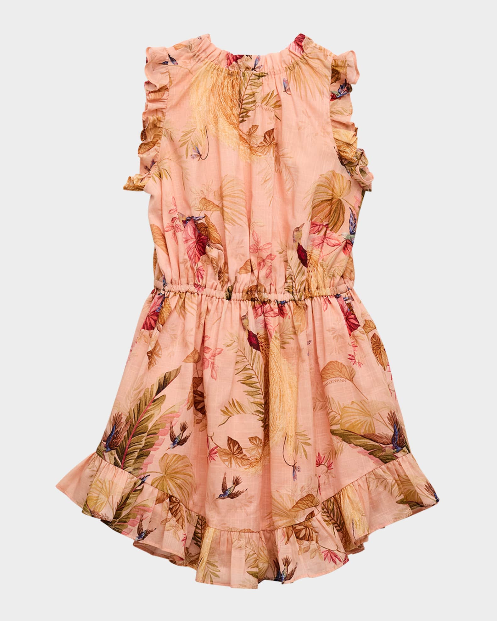 Girl's Rhiannon Feather-Print Dress, Size 1-12 1