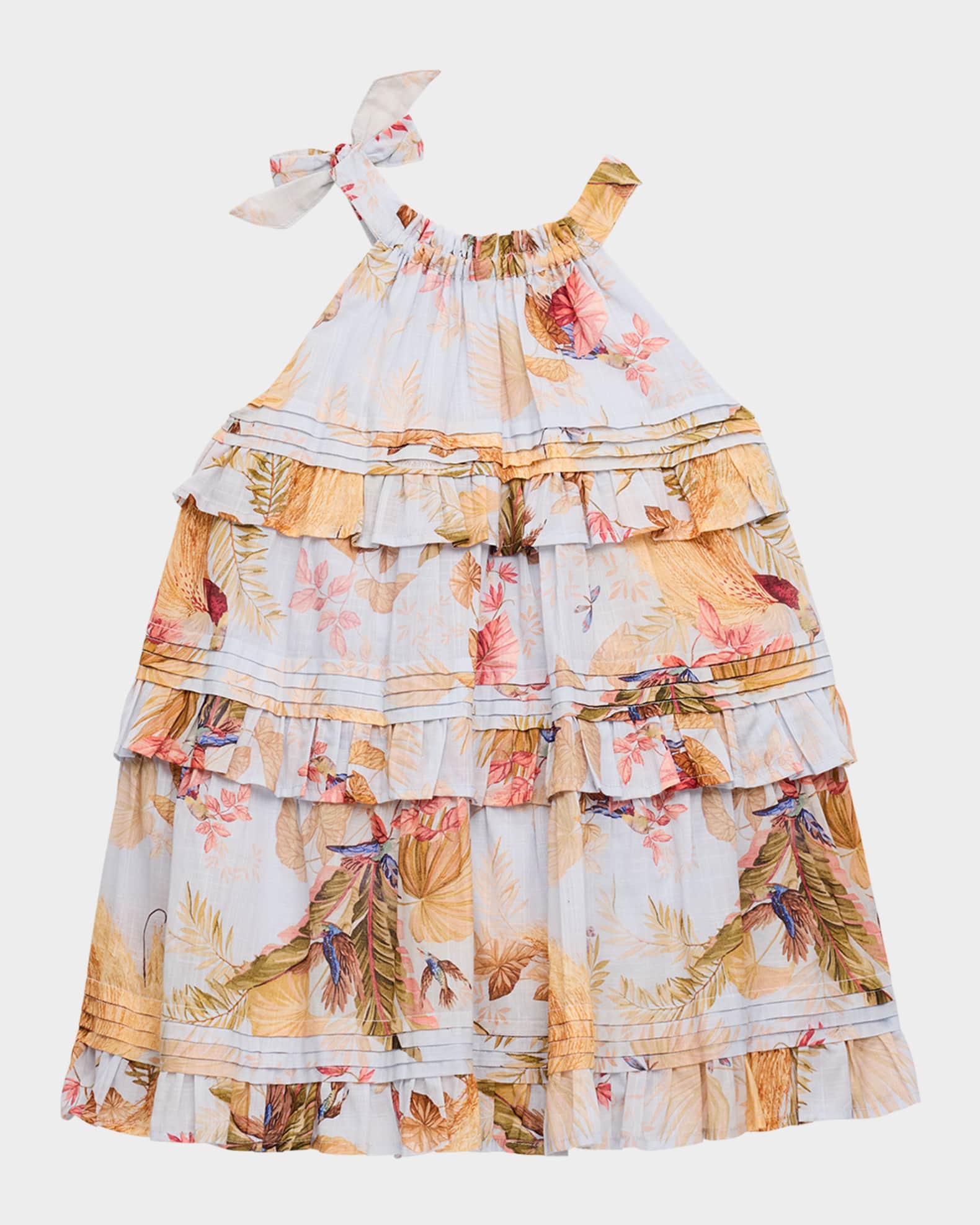 Girl's Rhiannon Floral-Print Tiered Dress, Size 1-12 1
