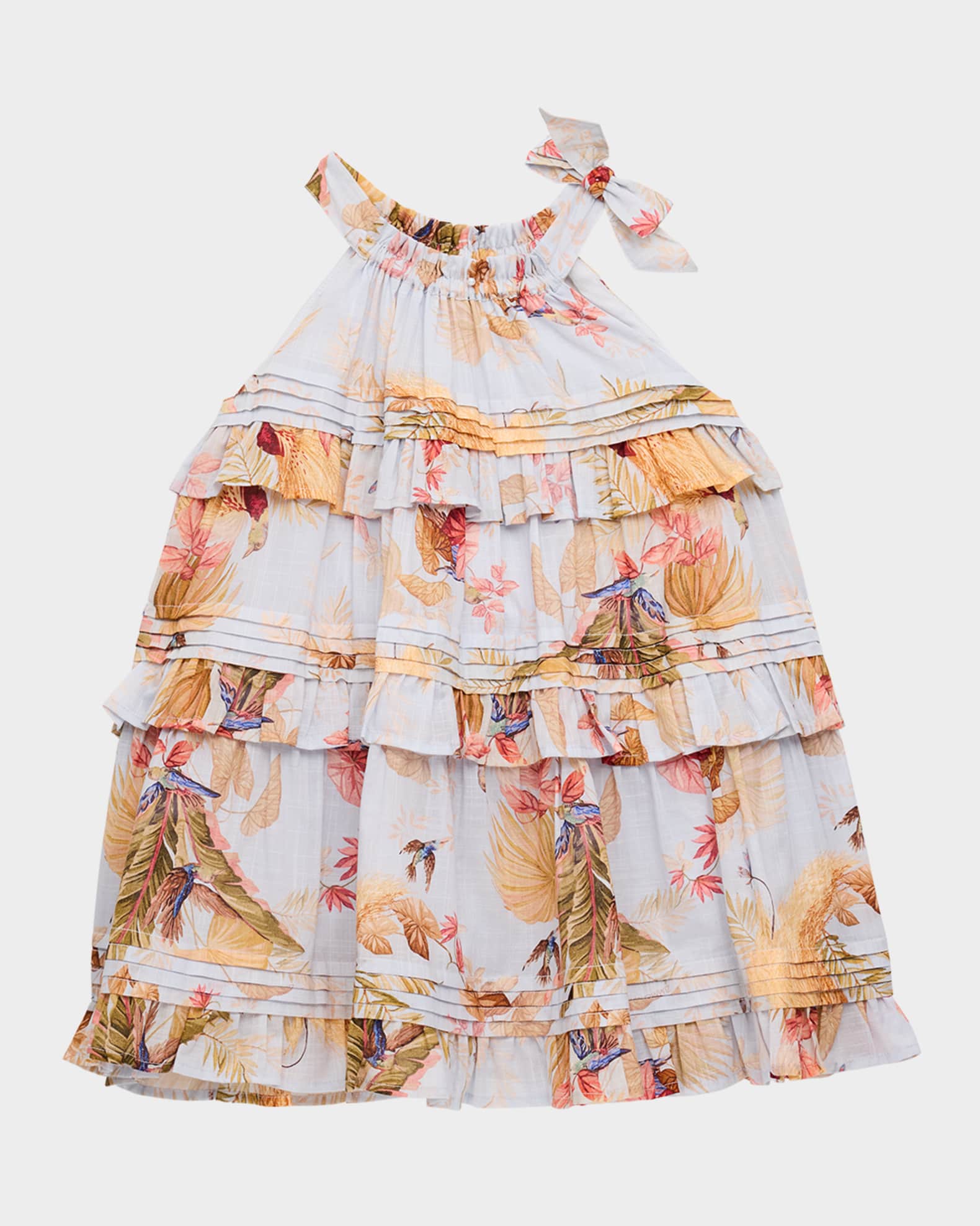 Girl's Rhiannon Floral-Print Tiered Dress, Size 1-12 0