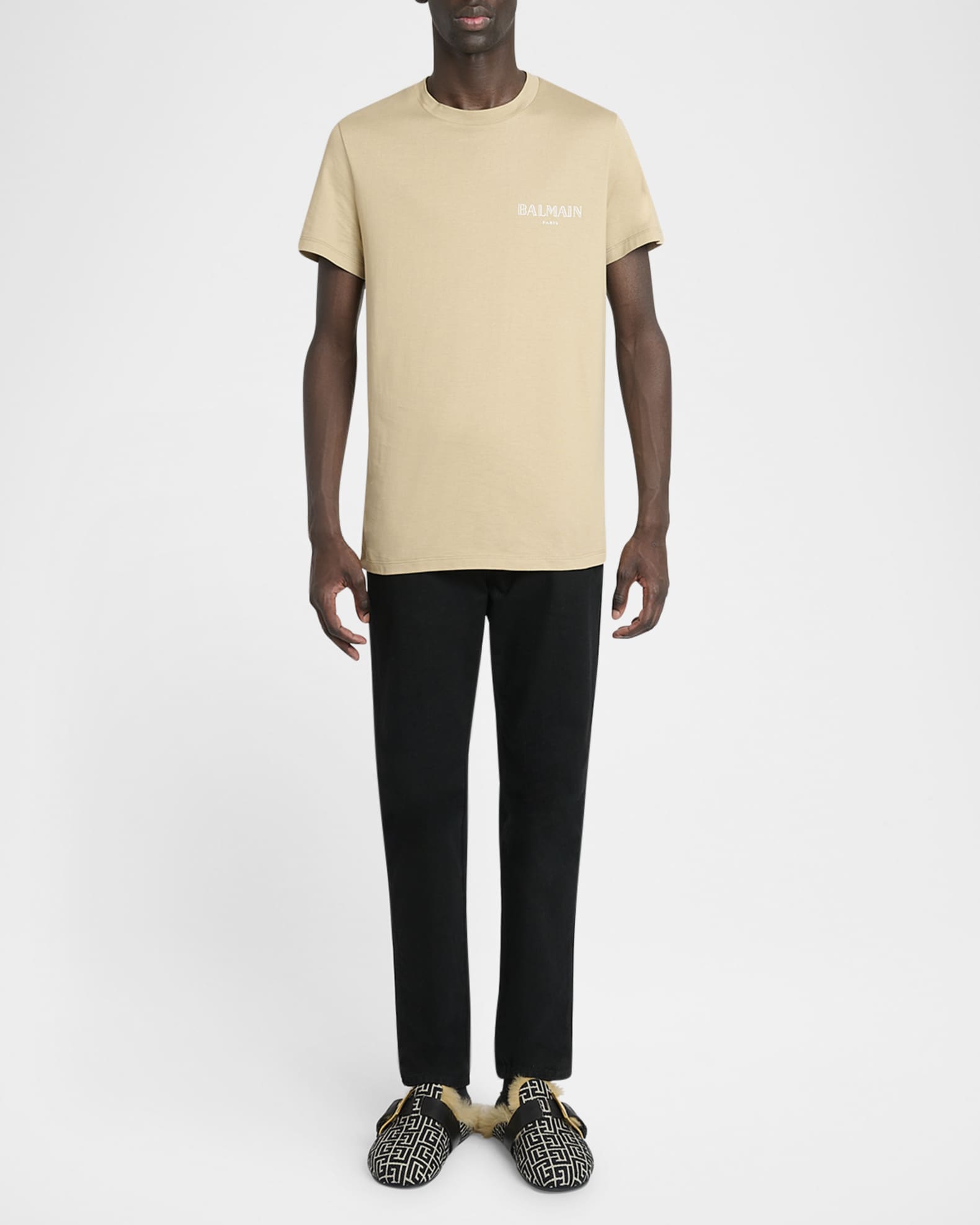 Balmain Men's Vintage Gel Logo Slim-Fit T-Shirt | Neiman Marcus