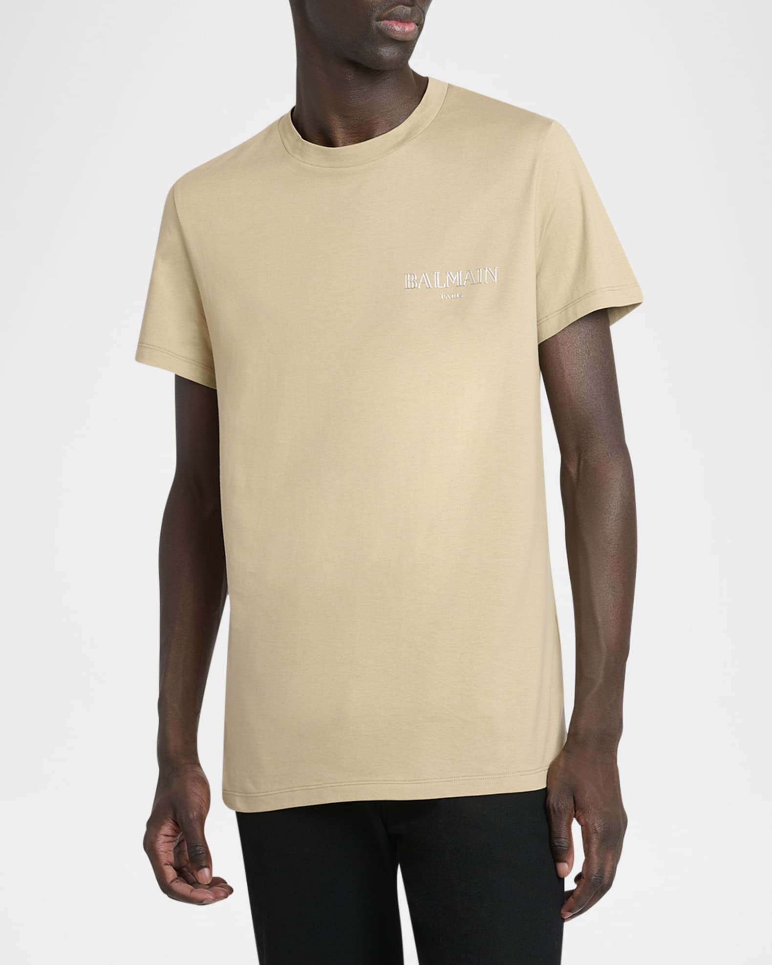 Tシャツ・カットソー BALMAIN BALMAIN VINTAGE GEL T-SHIRT - SLIM FIT T-shirt with vintage gel Balmain logo black - Men | BALMAIN